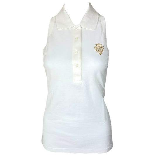 Gucci Embroidered Monogram Sleeveless Polo Top NEW