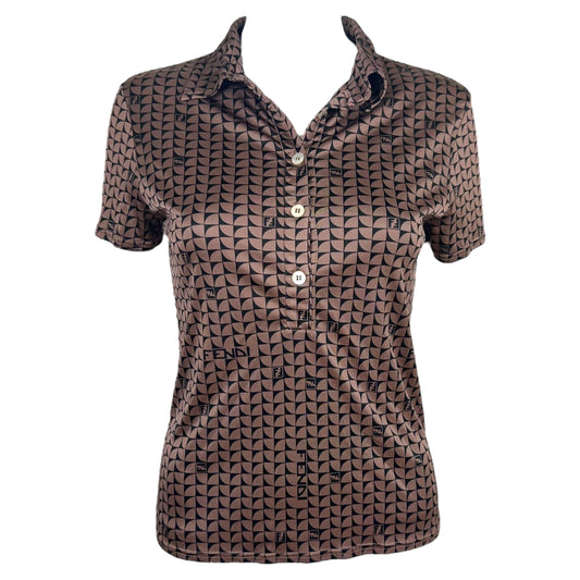 Fendi Brown Monogram Polo Top - Outfit Repeater