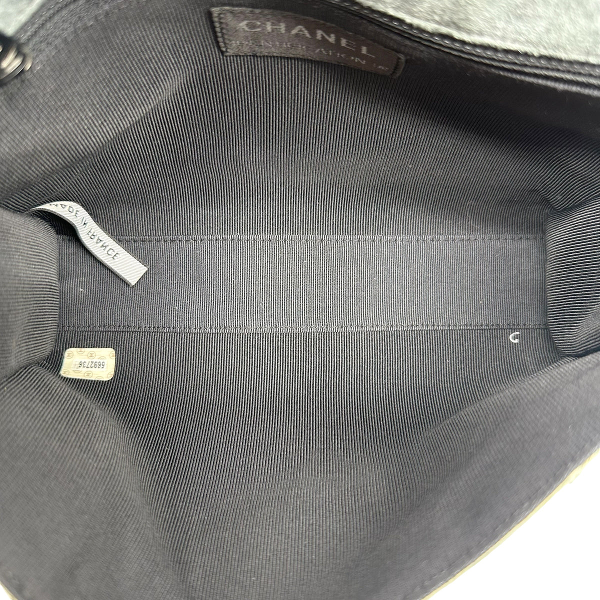 Chanel Gray Suede 2.55 Flap Shoulder Bag