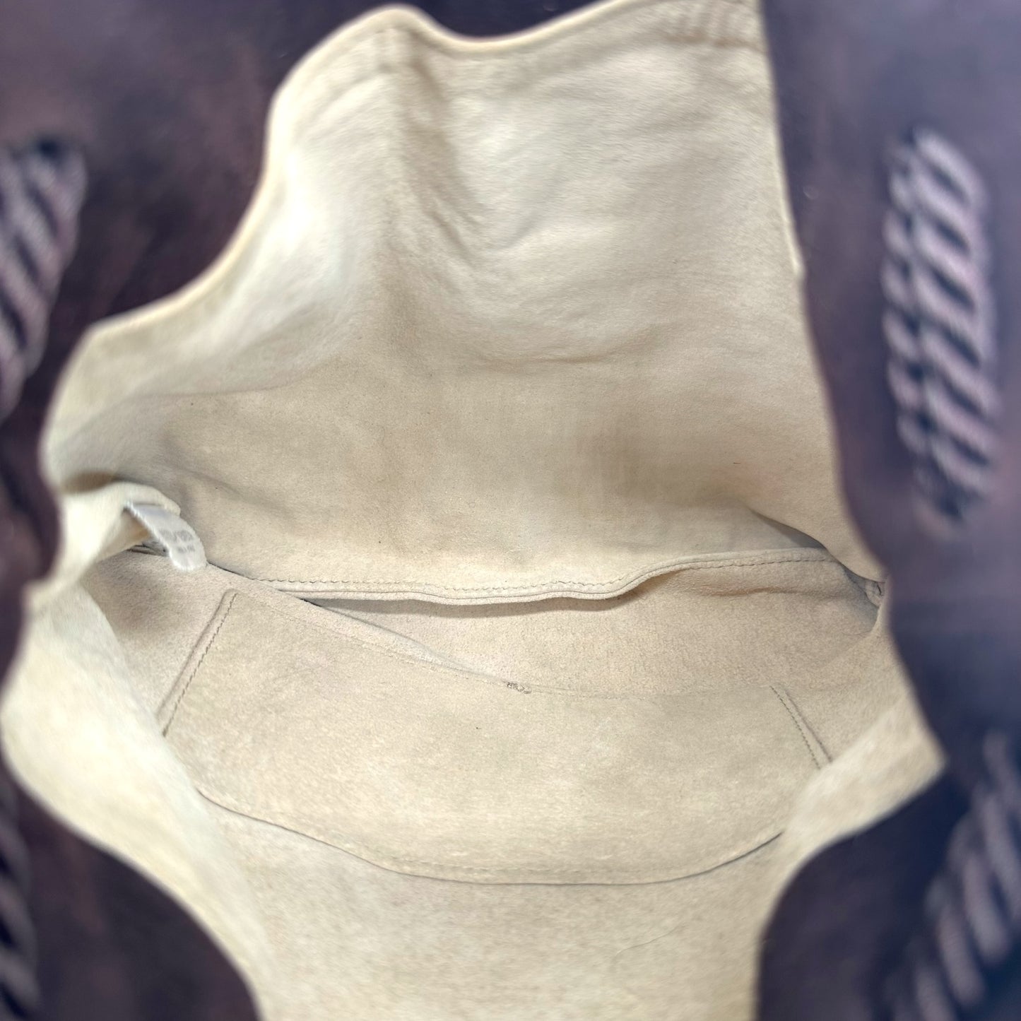 Bottega Veneta Brown Intrecciato Woven Suede Fringe Trim Clutch