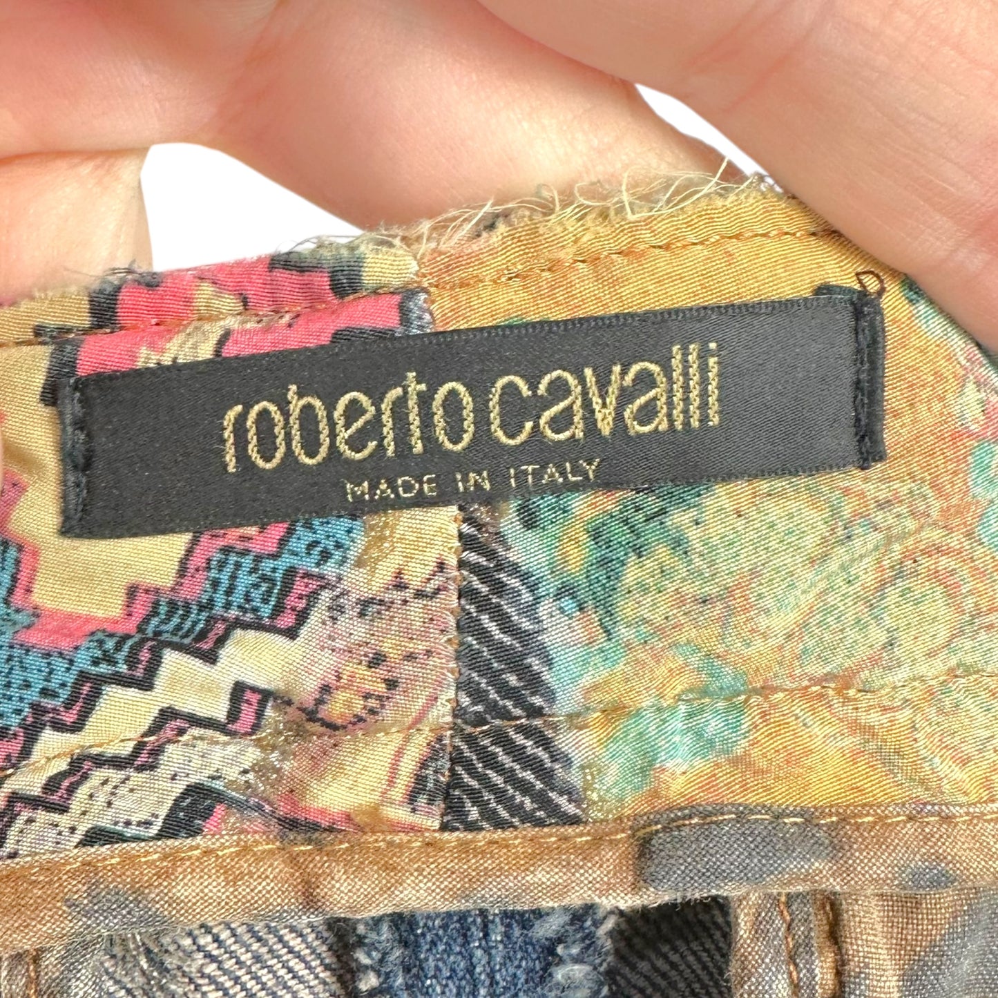 Roberto Cavalli Embroidered Floral Denim Maxi Skirt