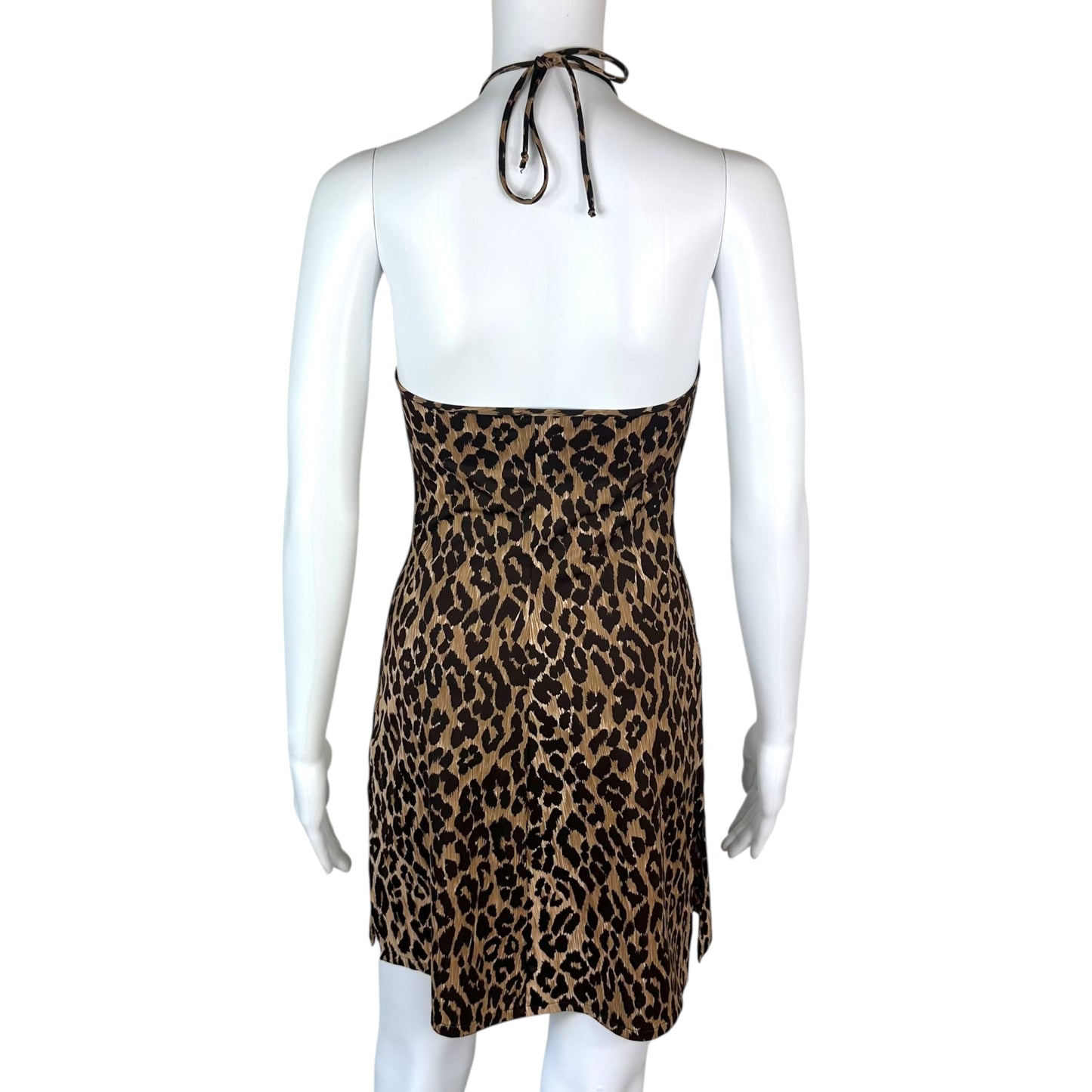 Dolce & Gabbana Leopard Print Halter Mini Dress