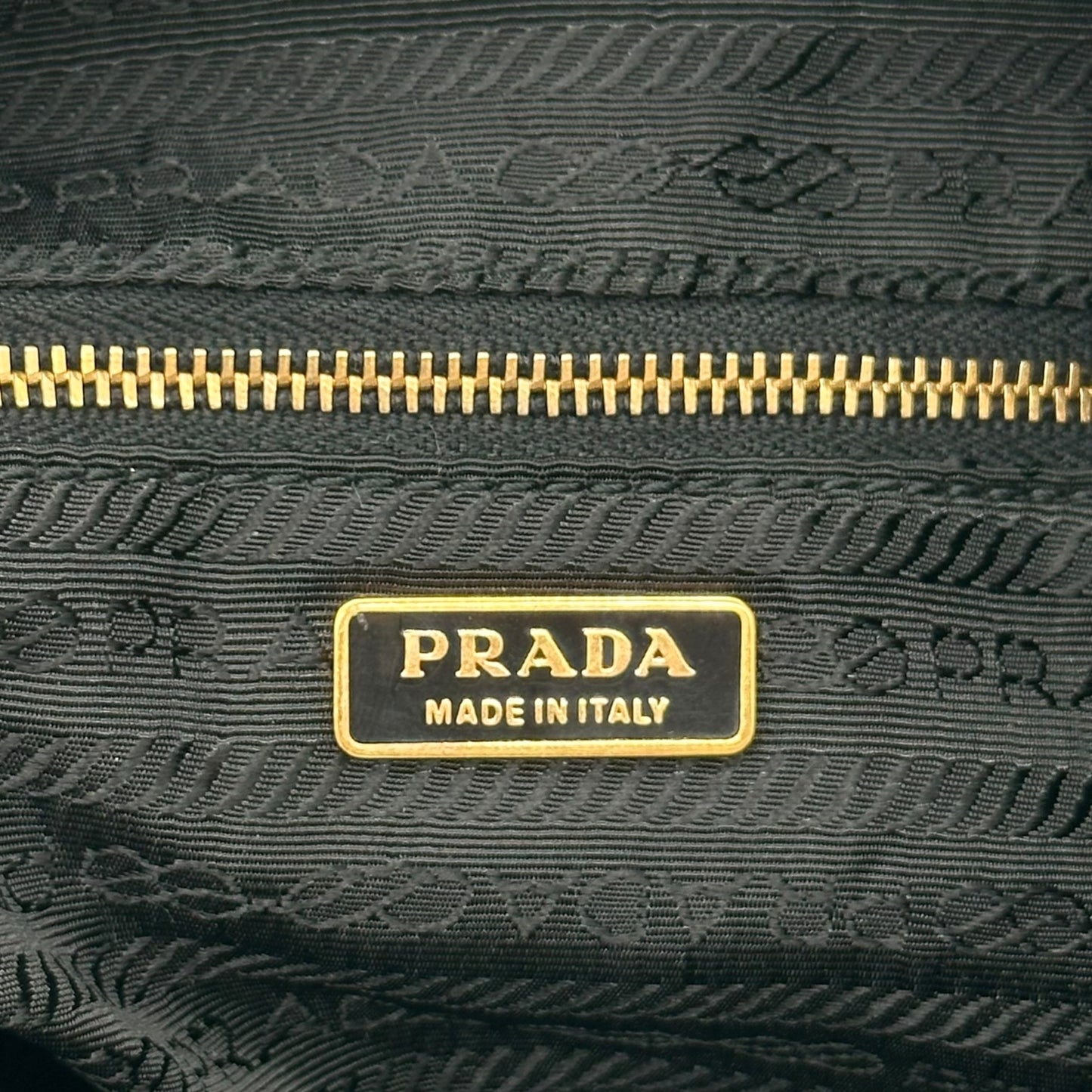 Prada Black Nylon & Gold Hardware Shoulder Bag