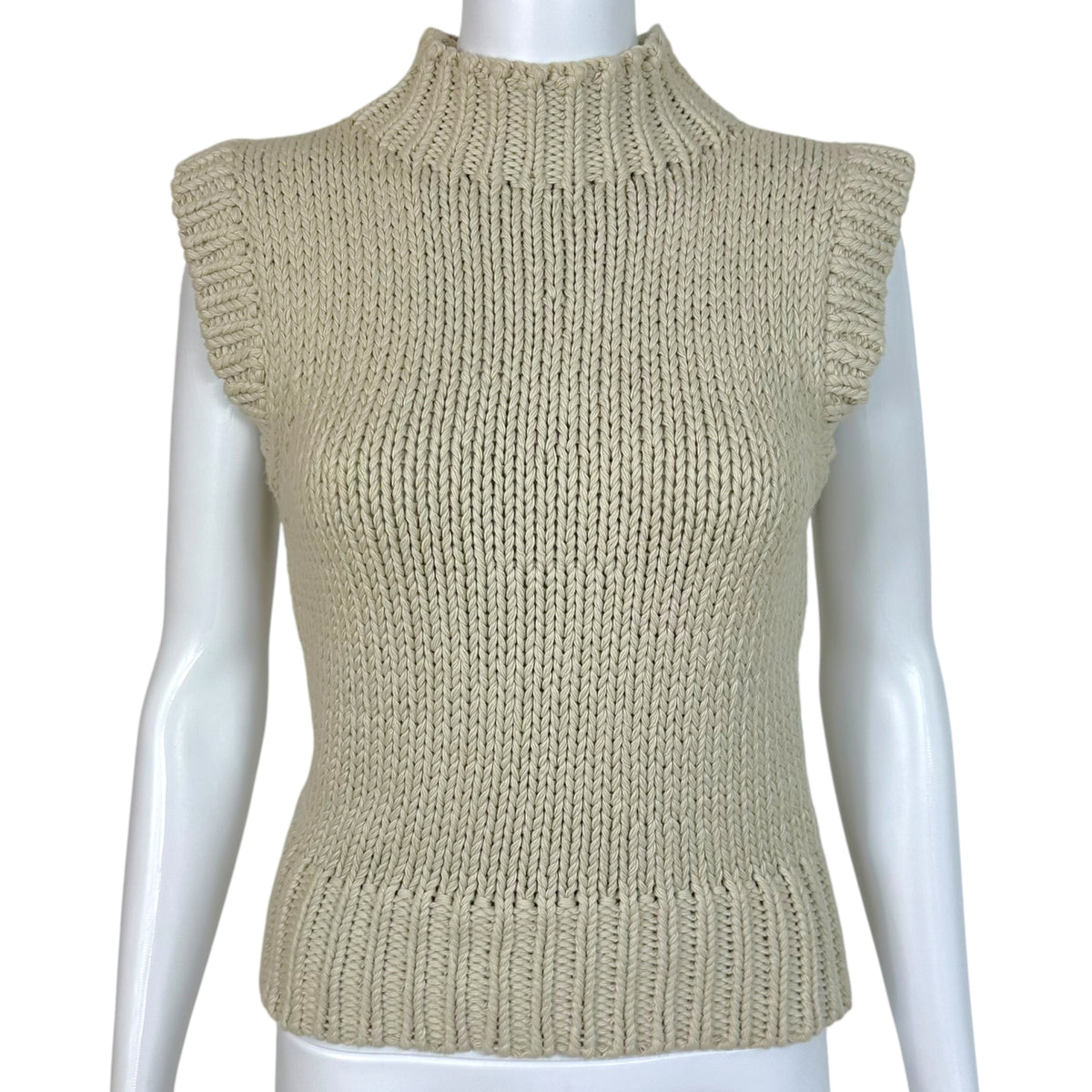 Bottega Veneta Beige Knit Sleeveless Sweater Vest