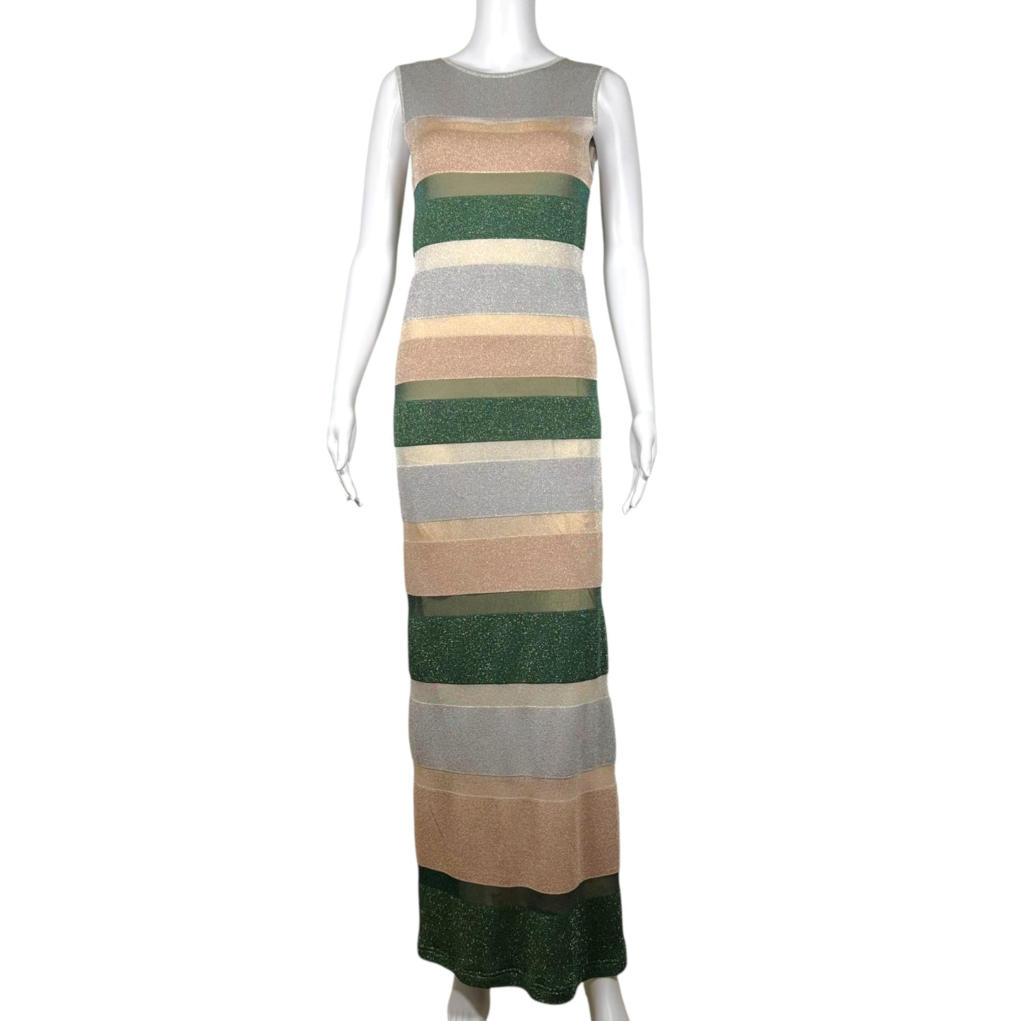 Missoni Semi-Sheer Striped Metallic Knit Maxi Dress