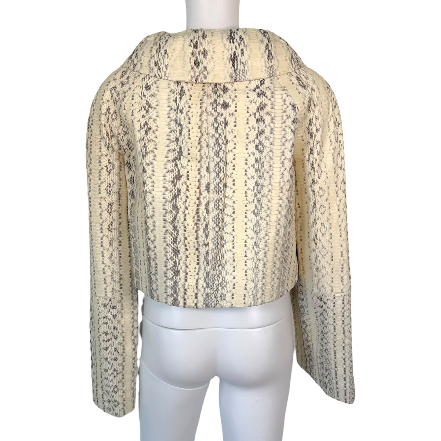 D&G Dolce & Gabbana White Watersnake Snakeskin Crop Jacket - Outfit Repeater