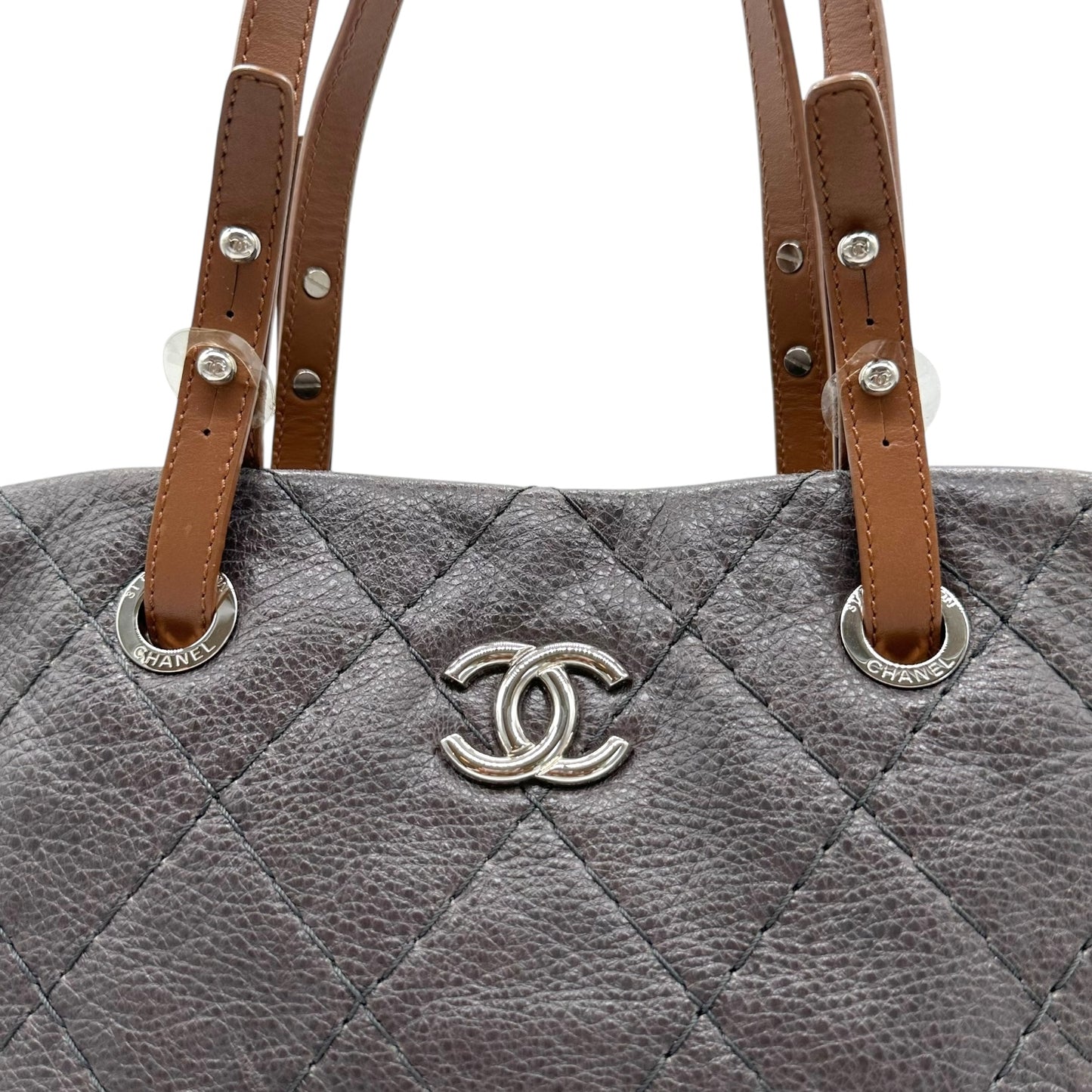 Chanel On the Road Gray & Brown Leather Tote Bag - Outfit Repeater