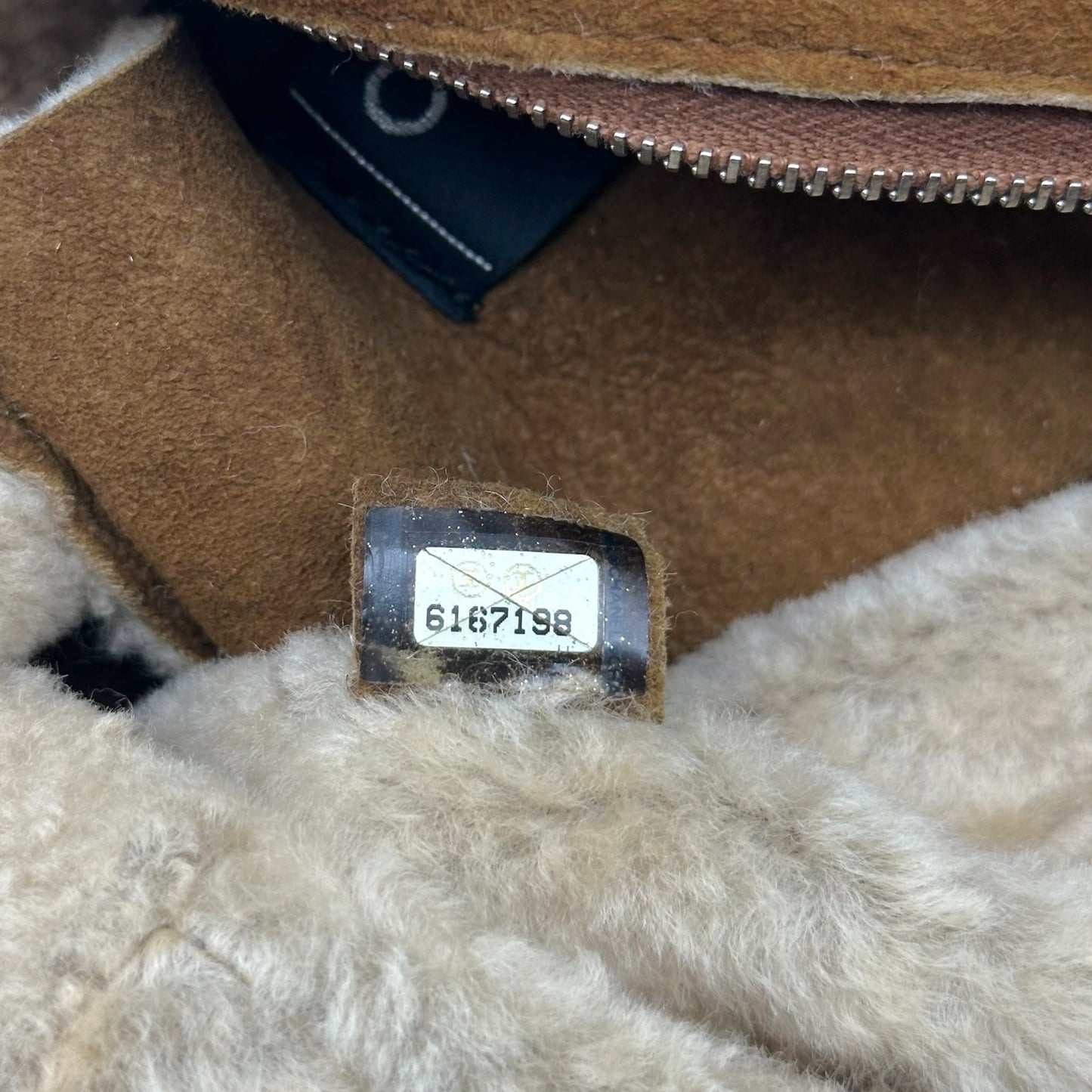 Chanel Brown Shearling CC Logo Crossbody Bag 2000-02