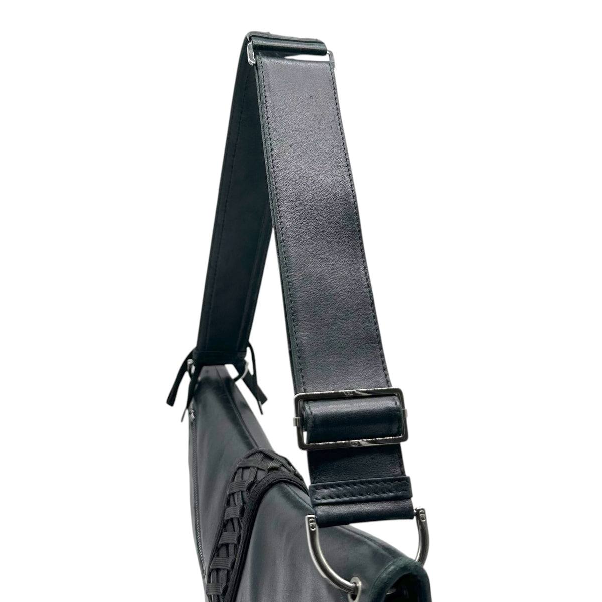 Christian Dior Black Leather Lace-Up Shoulder Bag
