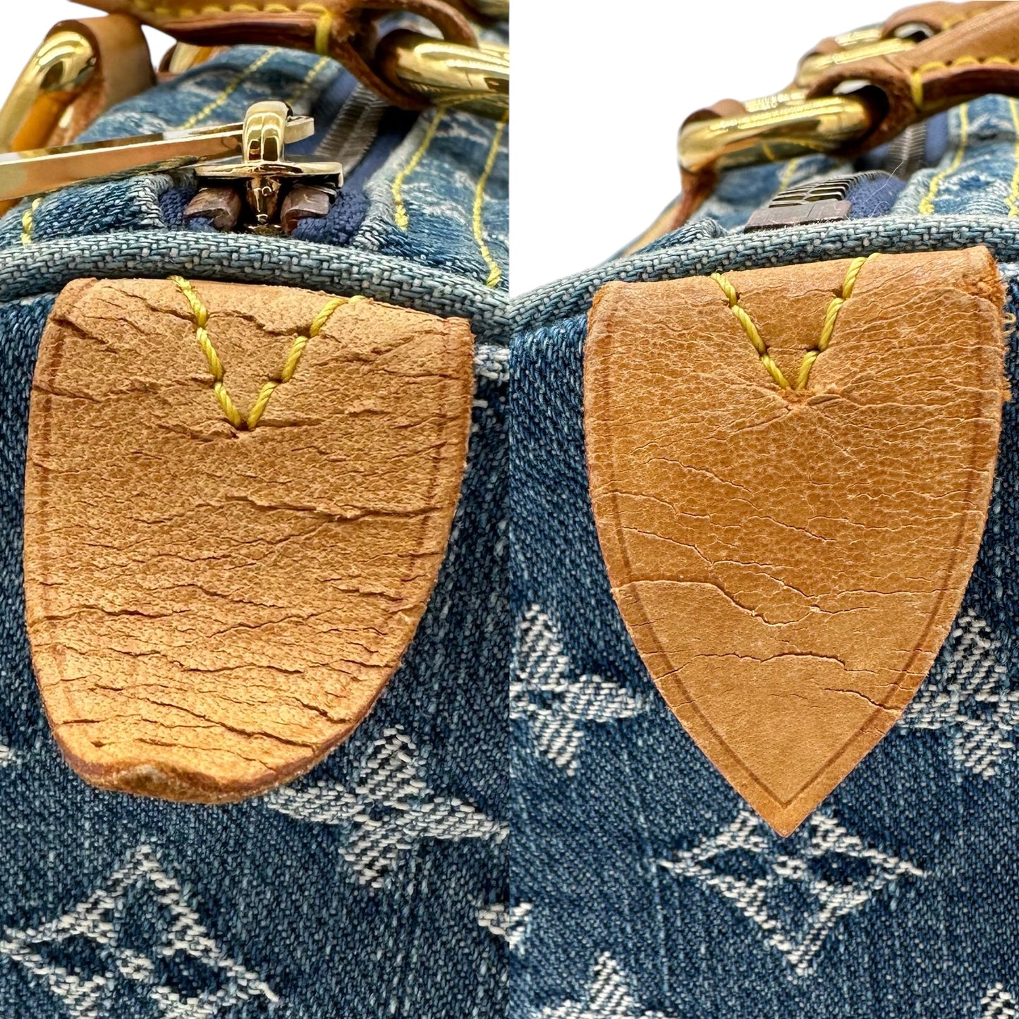 Louis Vuitton Blue Denim Speedy 25 Bag - Outfit Repeater
