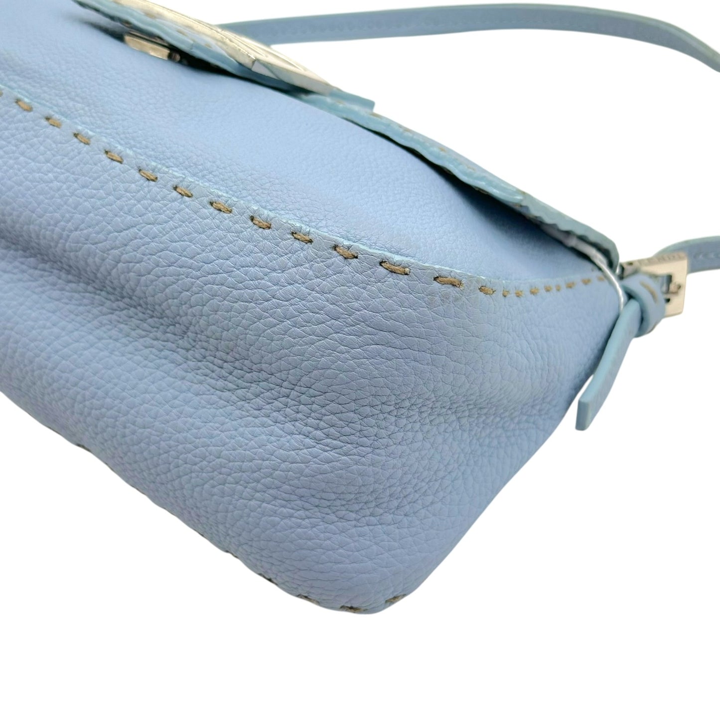 Fendi Mini Mama Baguette Bag Light Blue Leather
