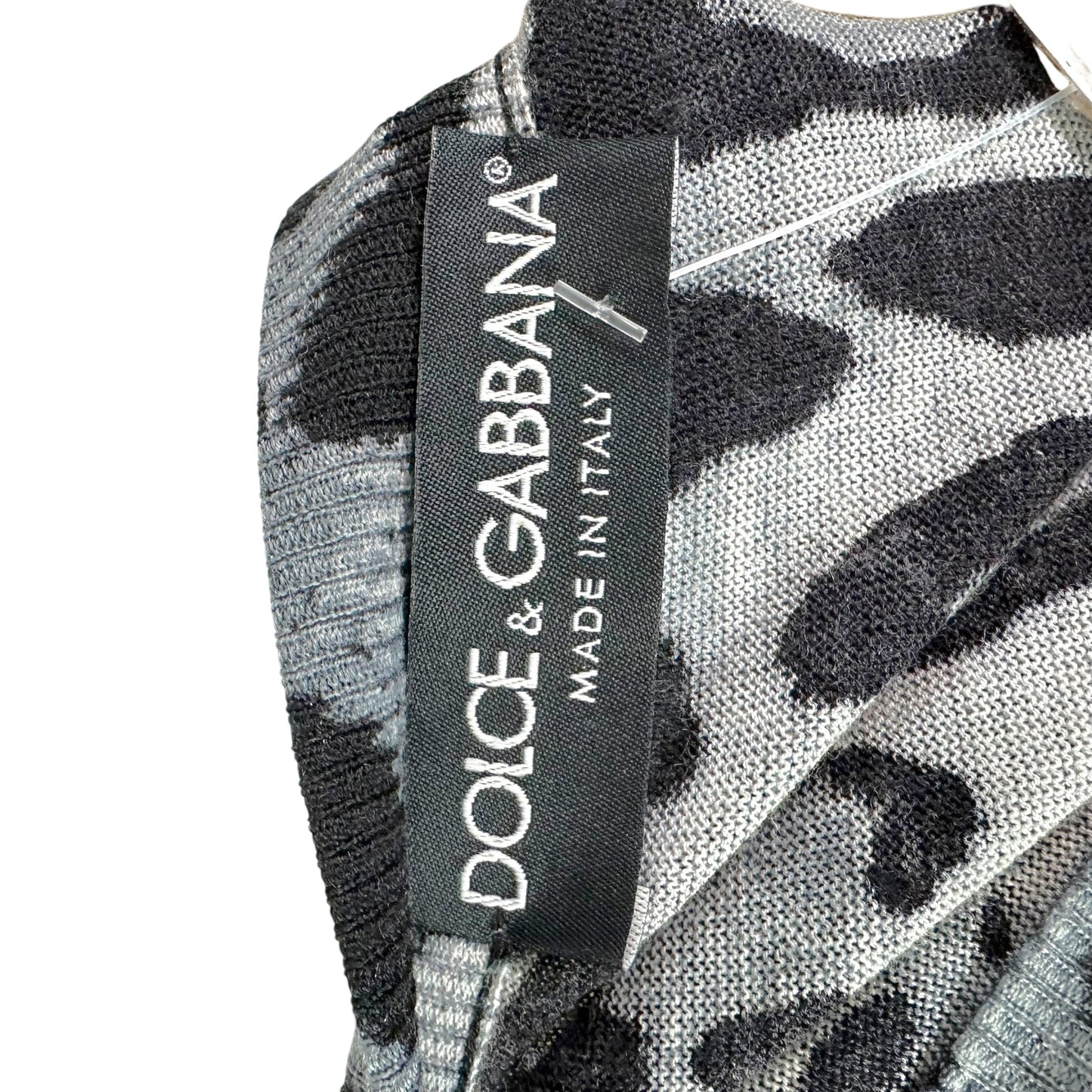 Dolce & Gabbana Gray Leopard Print Longline Cardigan