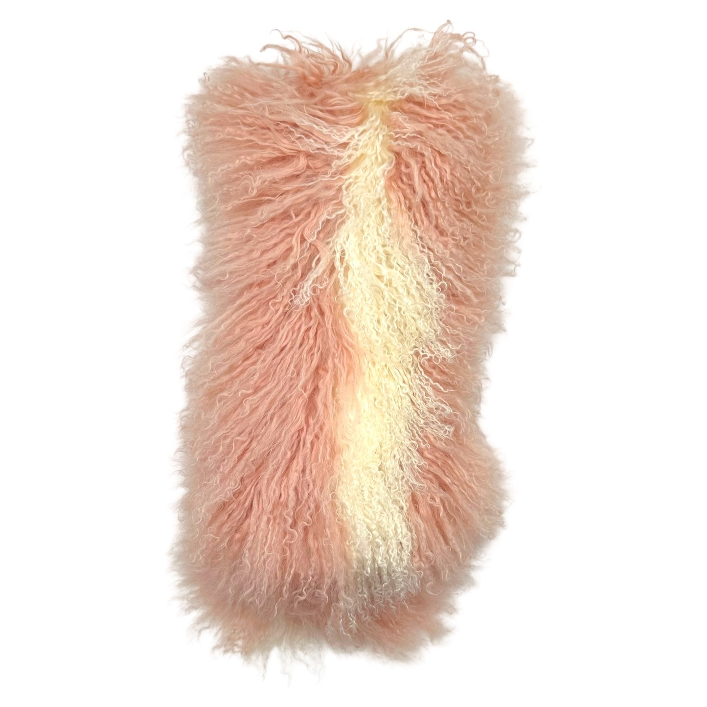 Fendi Pink & White Mongolian Sheep Fur Scarf