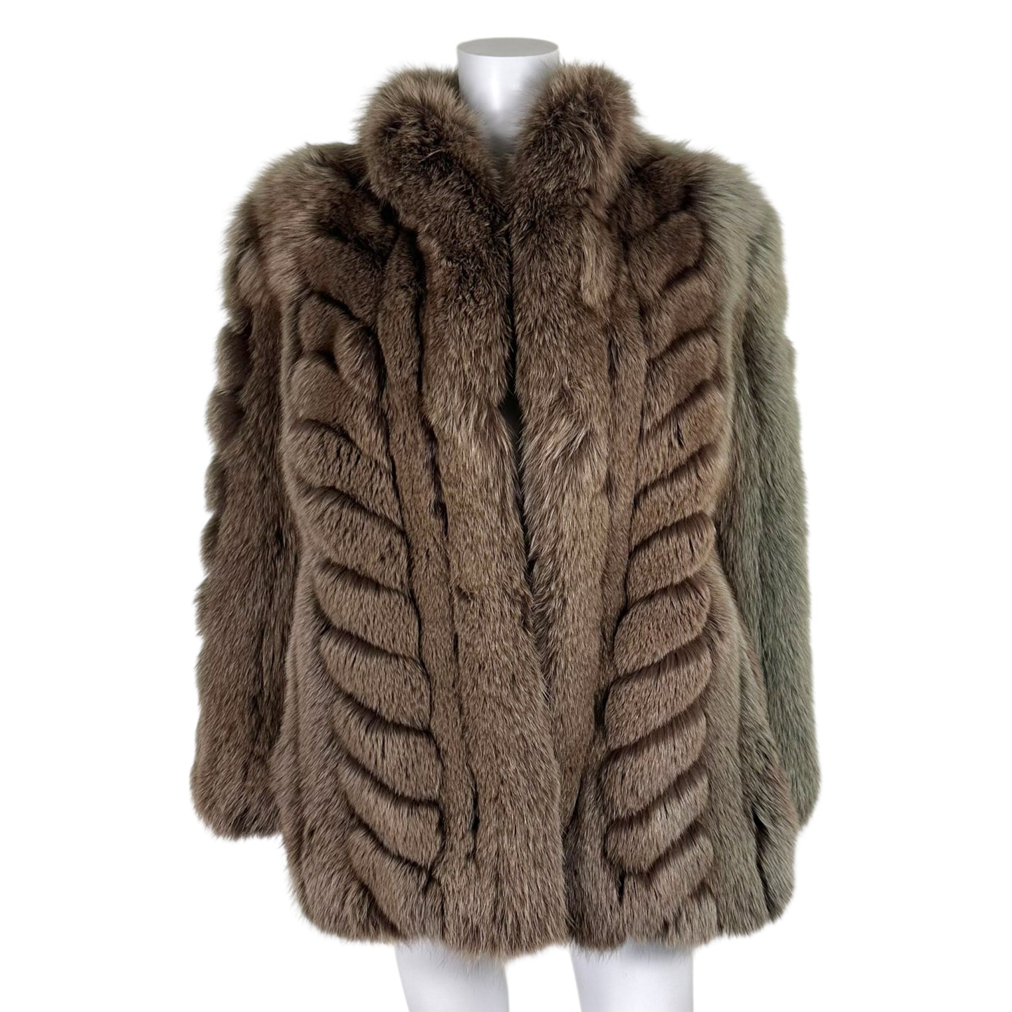 Vintage Saga Brown & Green Fox Fur Coat
