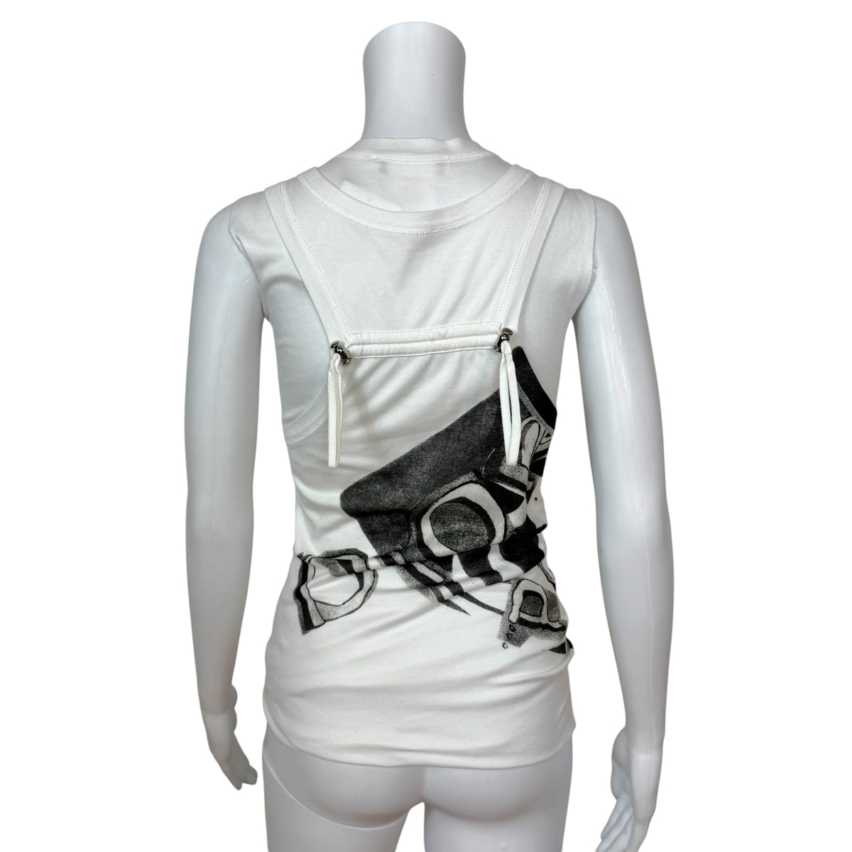 Christian Dior Double-Layer Tank Top White Graphic