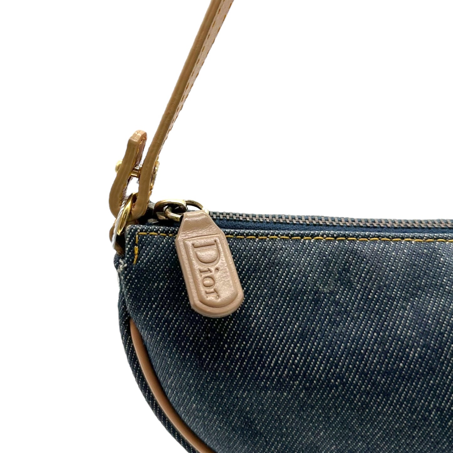 Christian Dior Blue Denim Mini Saddle Bag