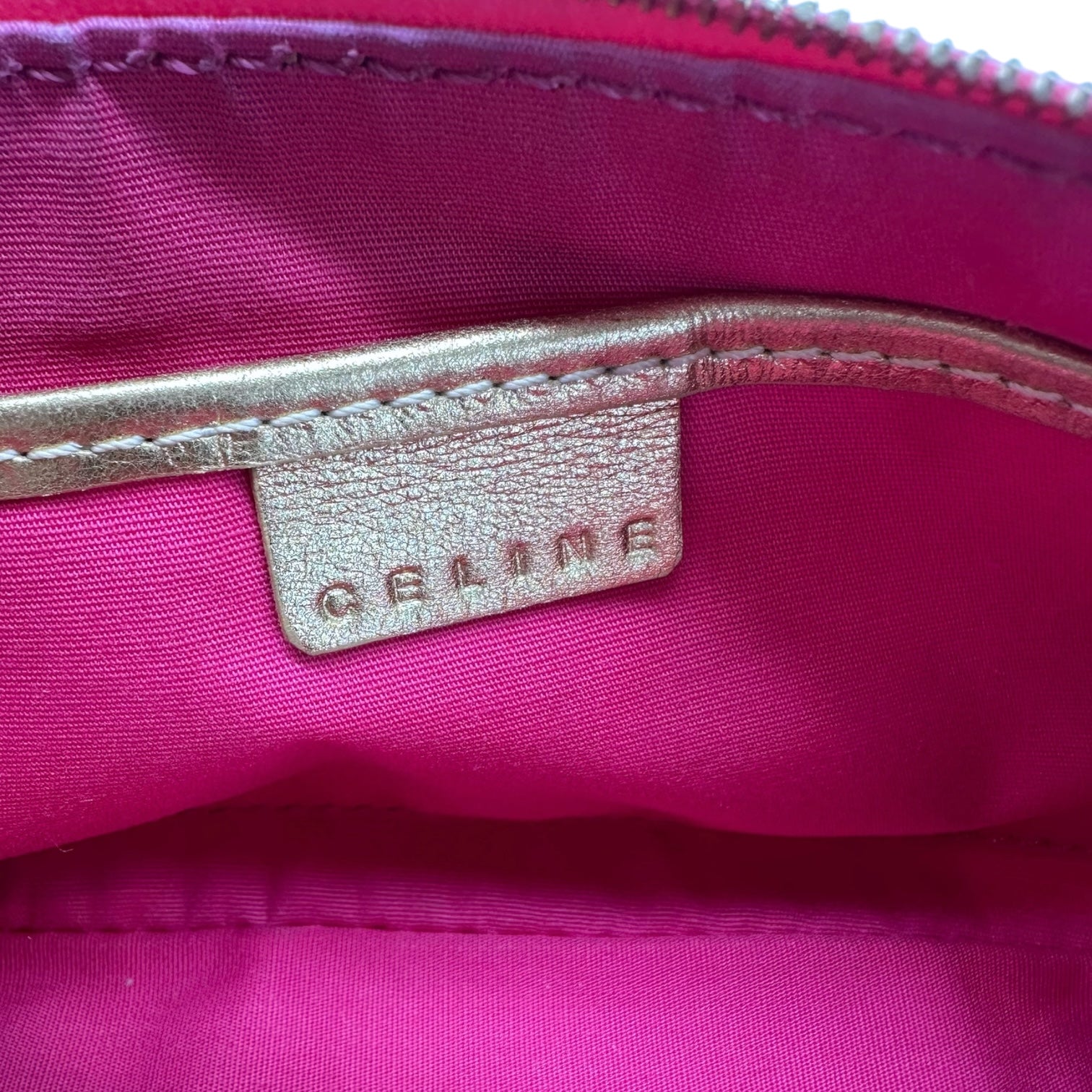 Celine Pink Denim Monogram Pochette Bag - Outfit Repeater