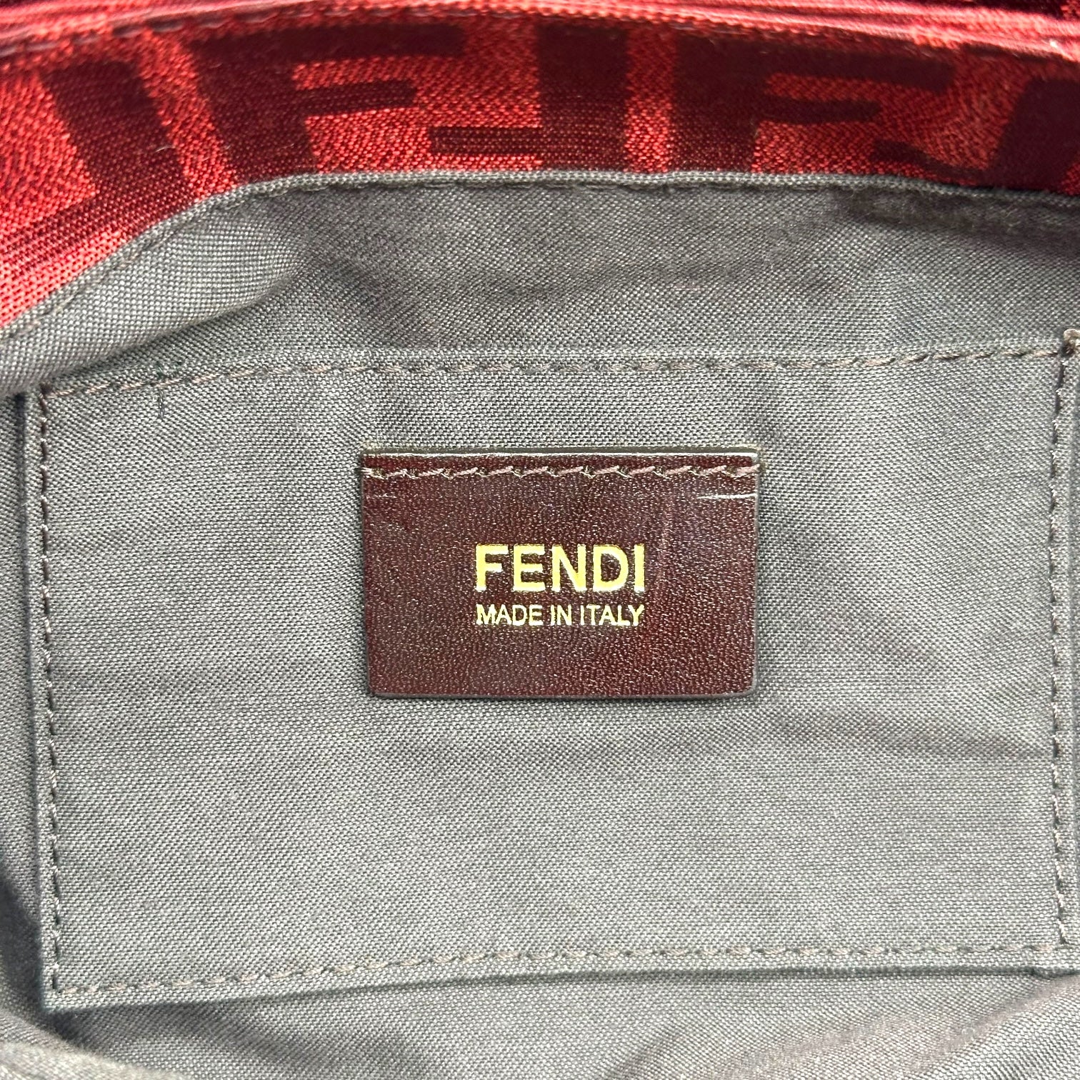Fendi Red Zucca Monogram Small Chef Bag