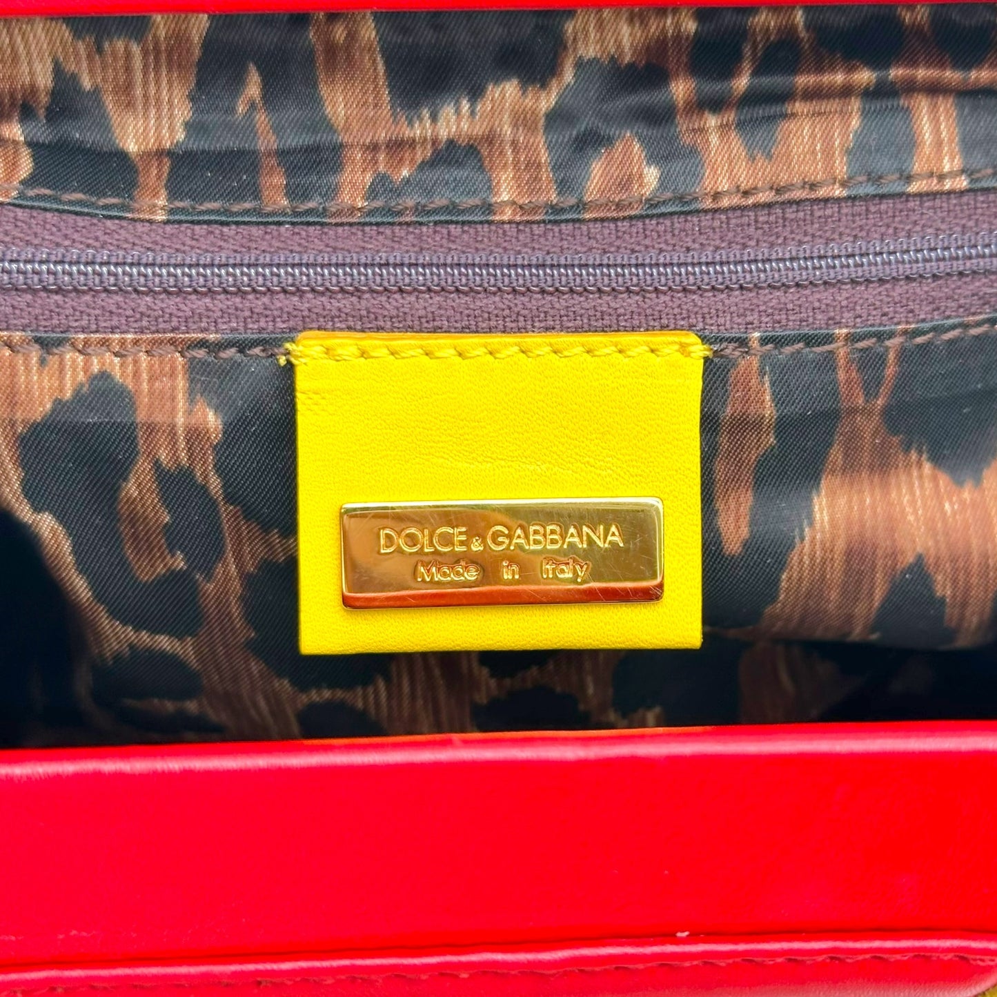 Dolce & Gabbana Red & Yellow Leather Mini Bag