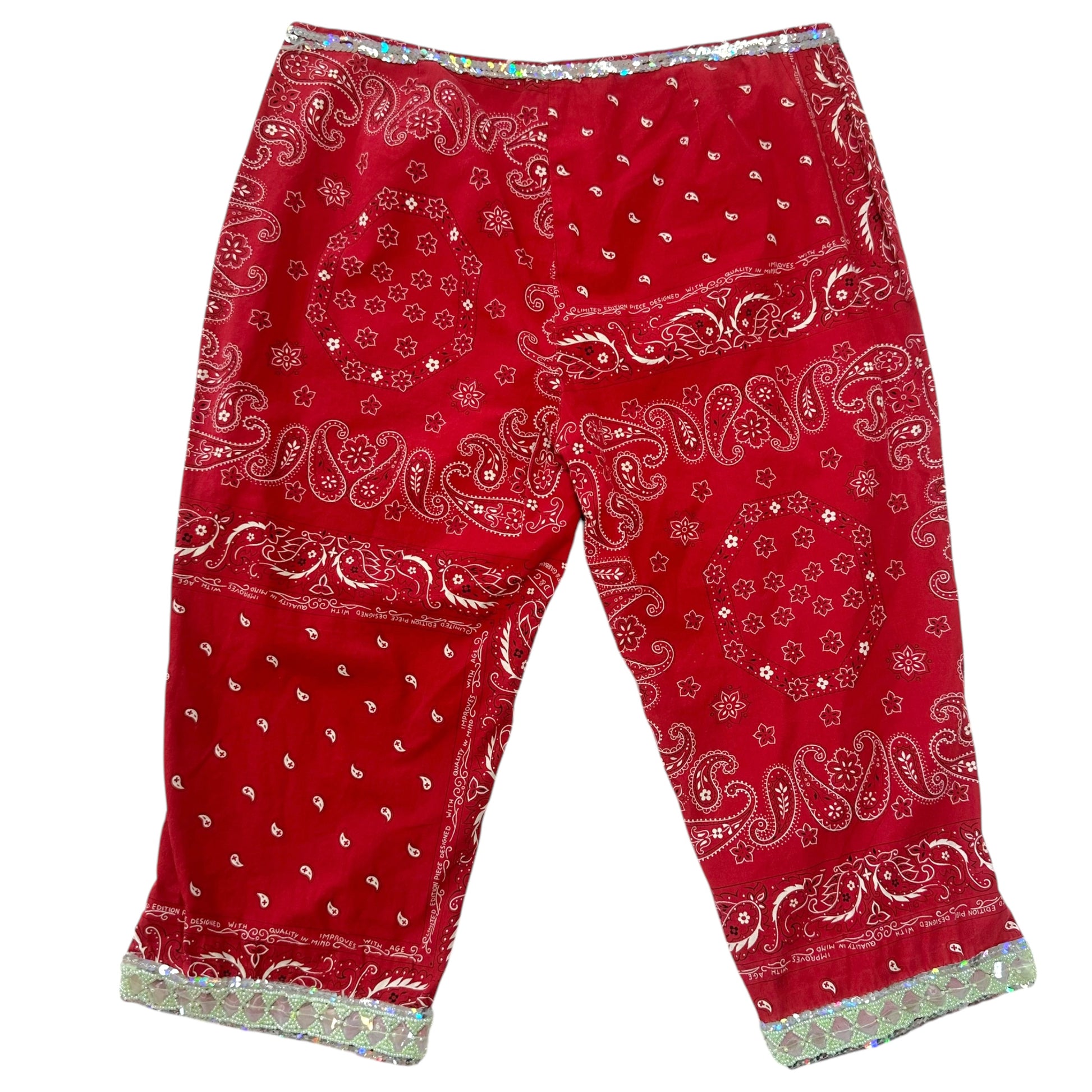 (RARE) D&G Dolce & Gabbana Sequin Trim Bandana Capri Pants - Outfit Repeater