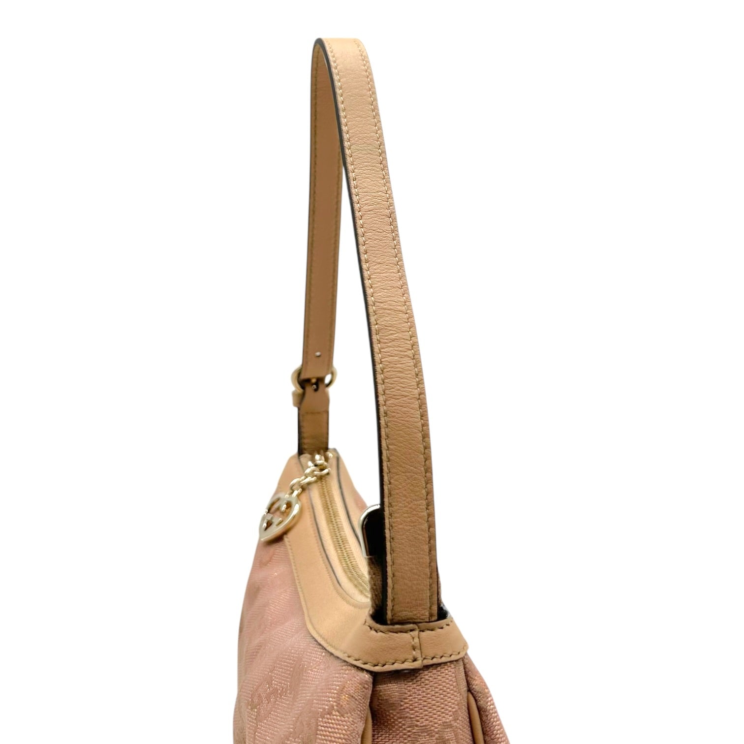 Gucci Light Pink Metallic Monogram Pochette Bag
