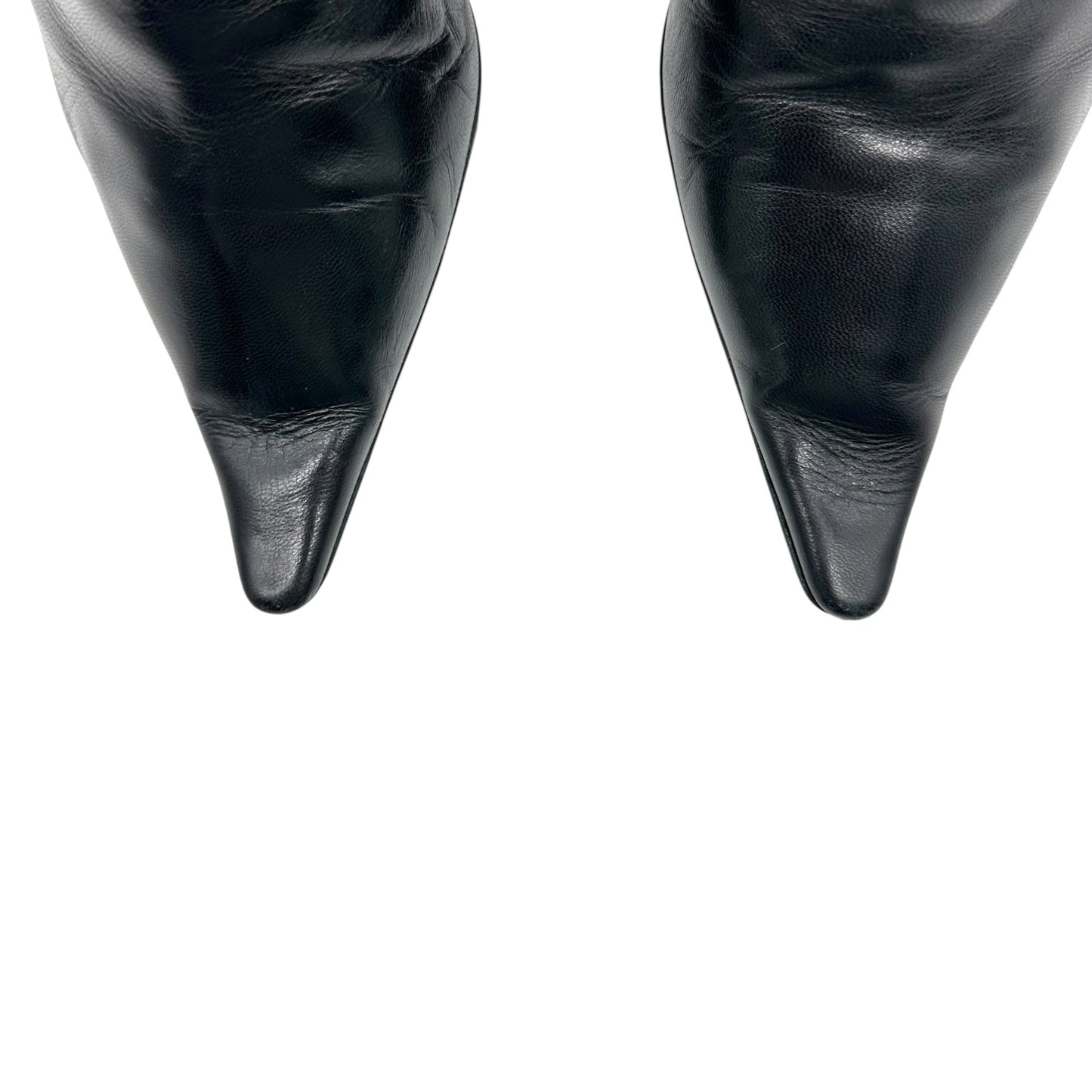 Christian Dior Black Leather Heeled Logo Boots