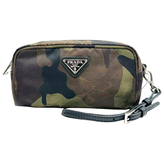 Prada Green Camouflage Print Cosmetic Pouch