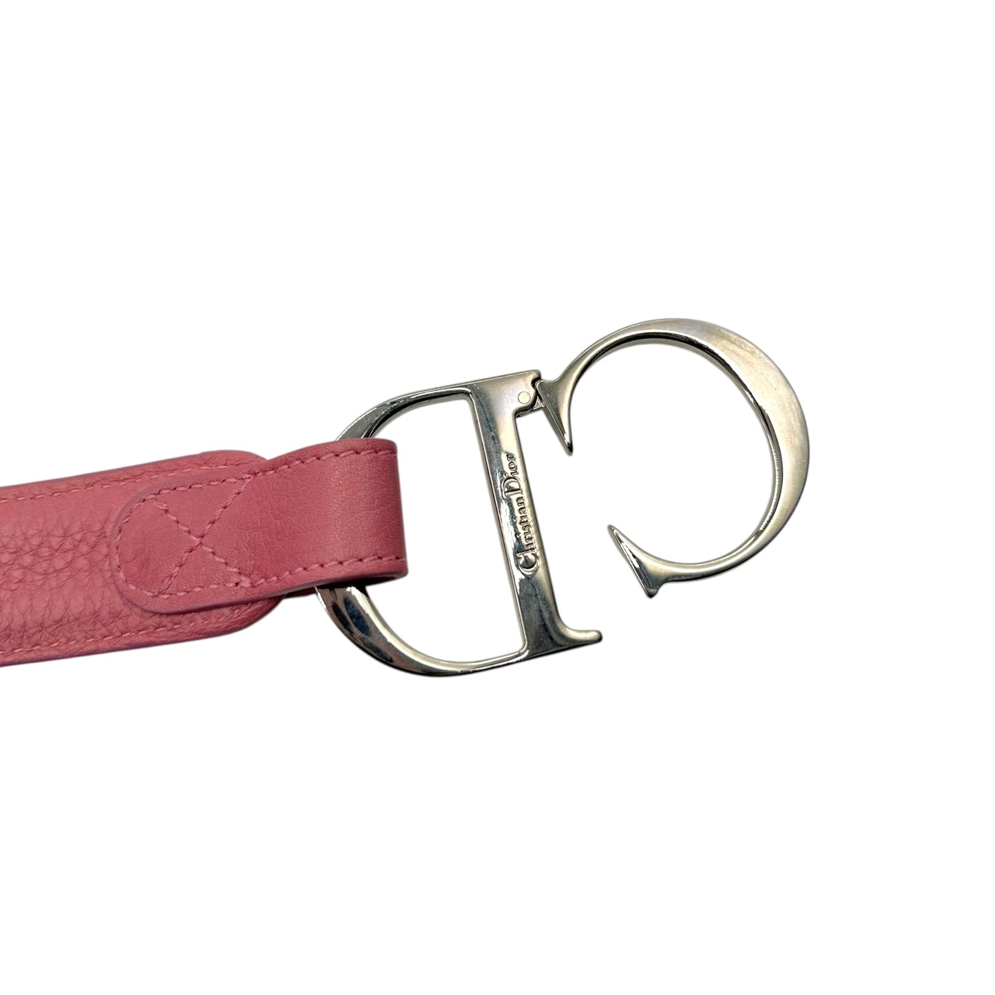 Christian Dior Pink Floral Embroidered CD Logo Belt