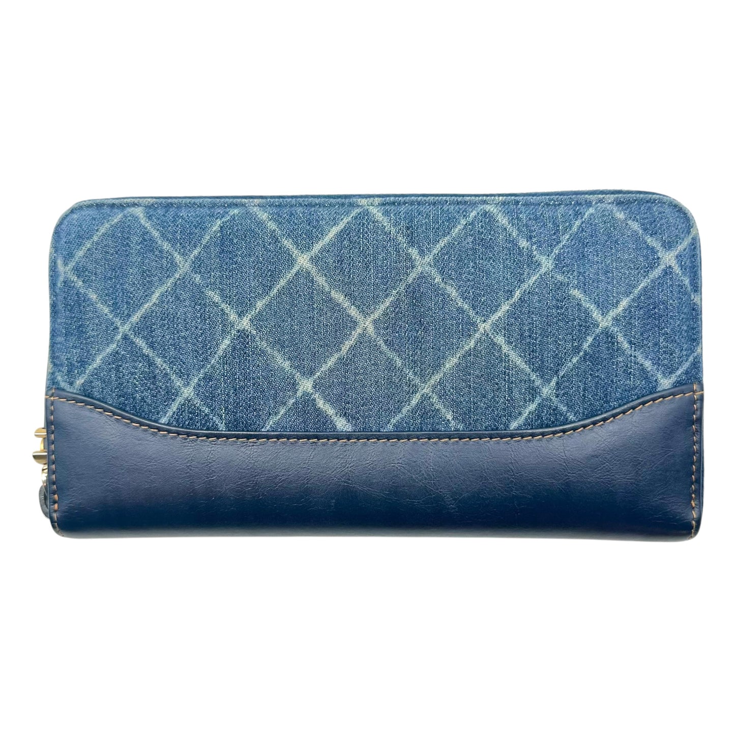 Chanel Blue Denim Zip-Around Long Wallet