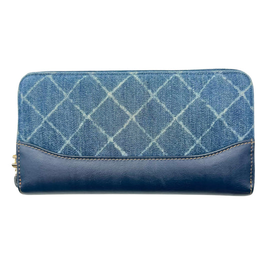 Chanel Blue Denim Zip-Around Long Wallet