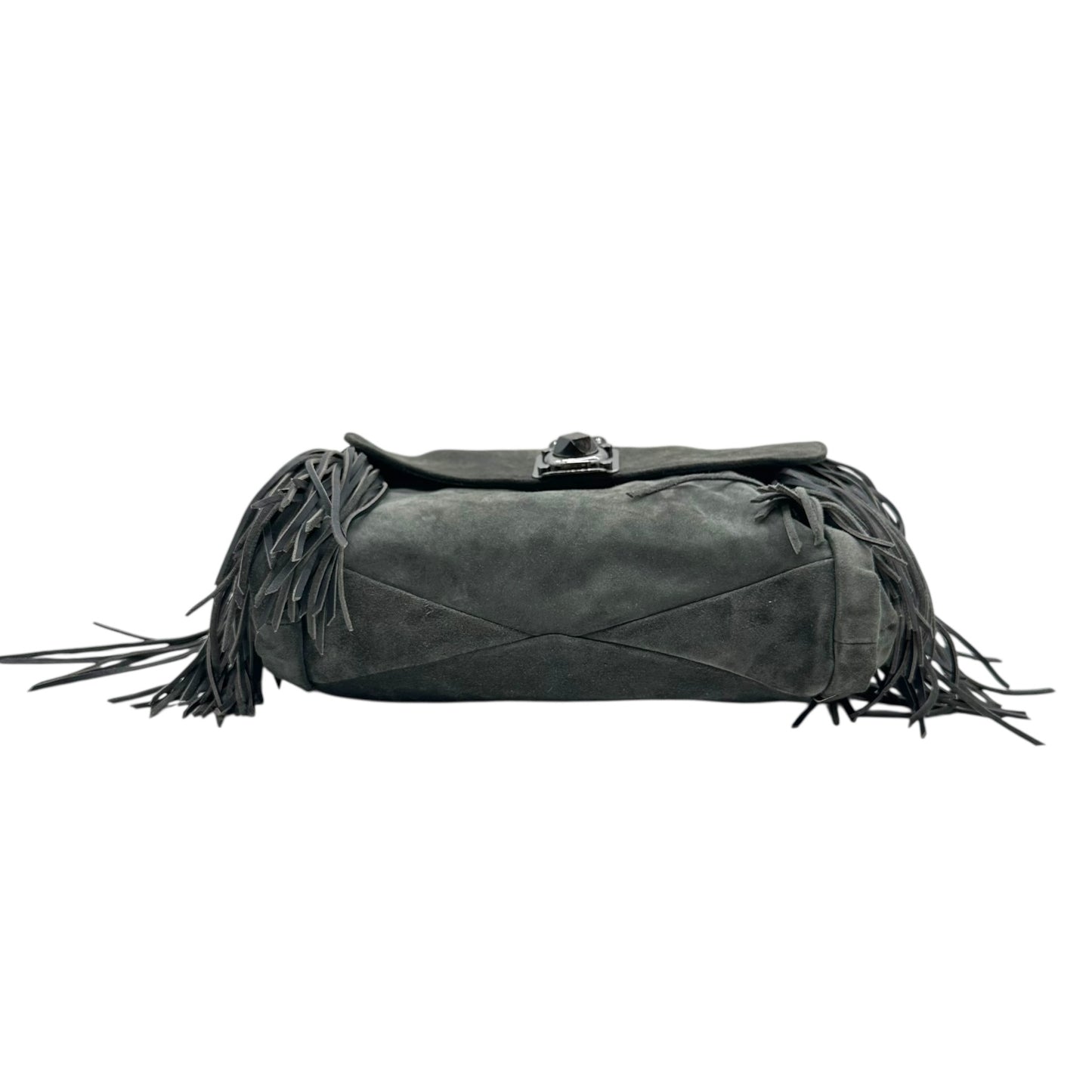 Celine Gray Suede Fringe Bag