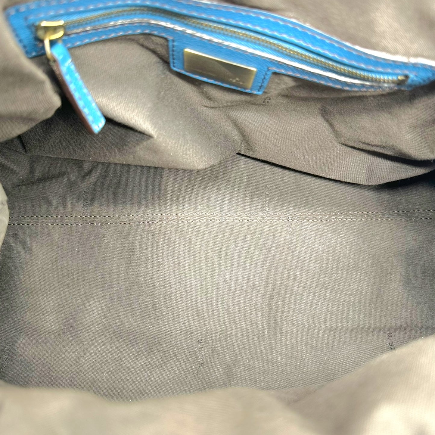 Fendi Blue Leather Borsa Hobo Doctors Bag