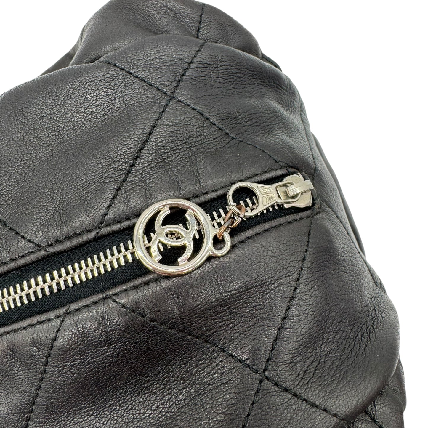 Chanel Black Matelasse Quilted Lambskin Oversized Ring Handle Hobo 1994-96] - Outfit Repeater