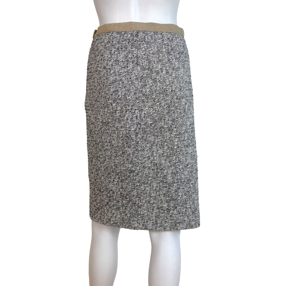 Dolce & Gabbana Gray Tweed Lace Midi Skirt