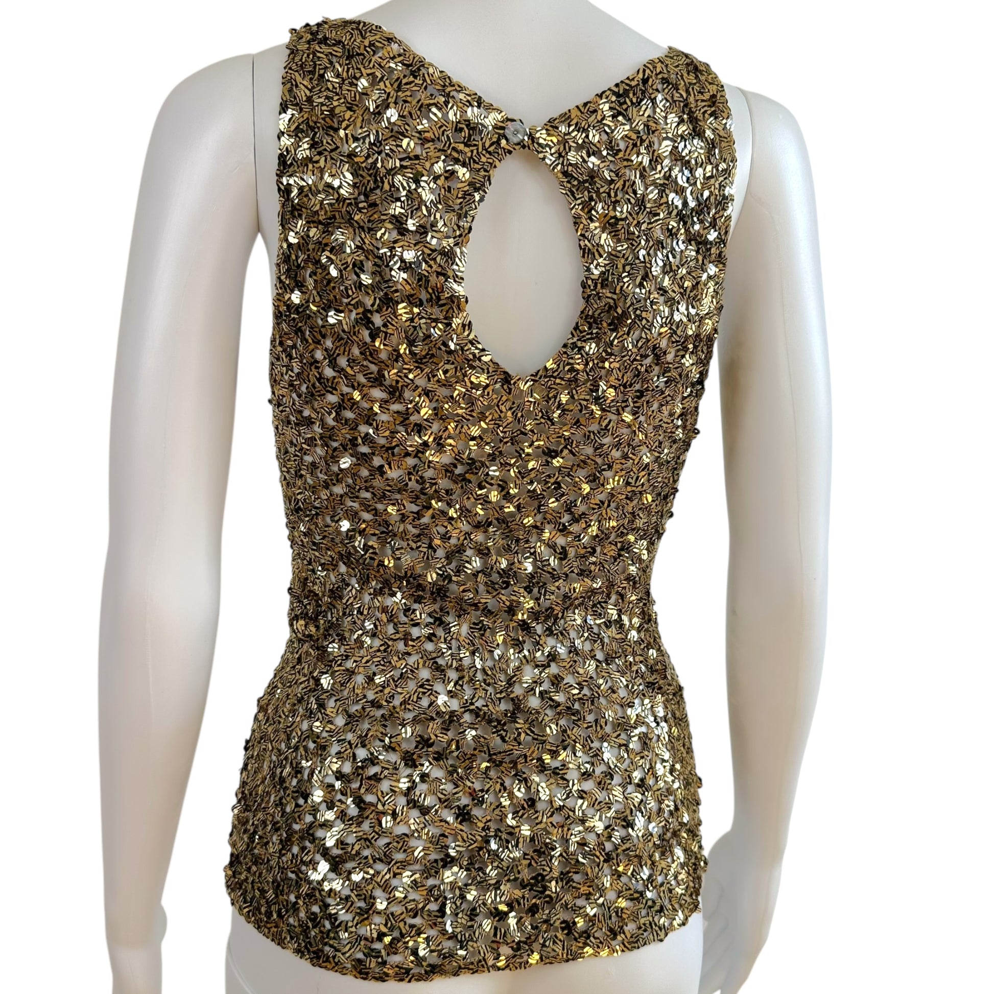 Valentino 90's Gold Sequin Tank Top - Outfit Repeater