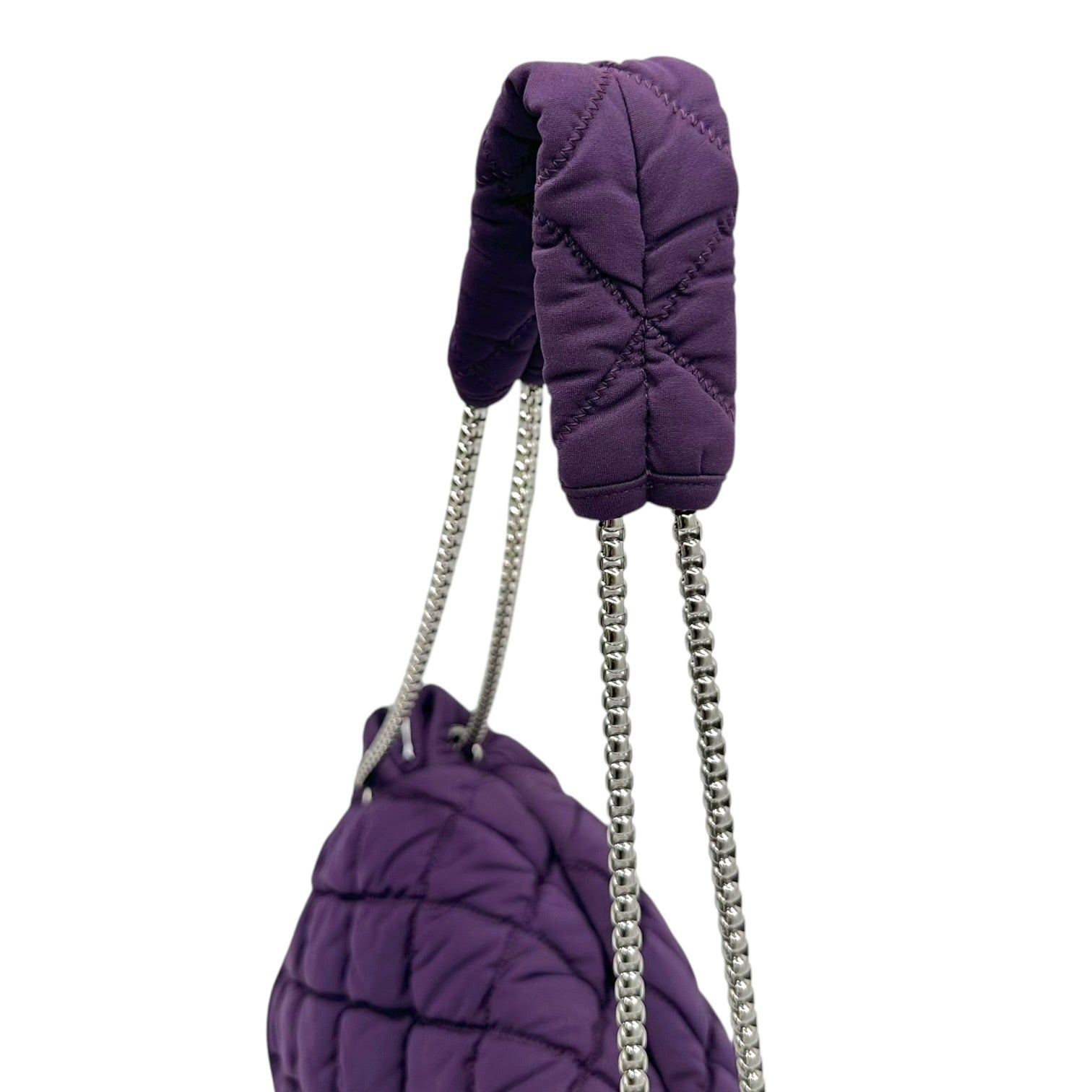 Chanel Purple Quilted Bubble Shoulder Flap Bag