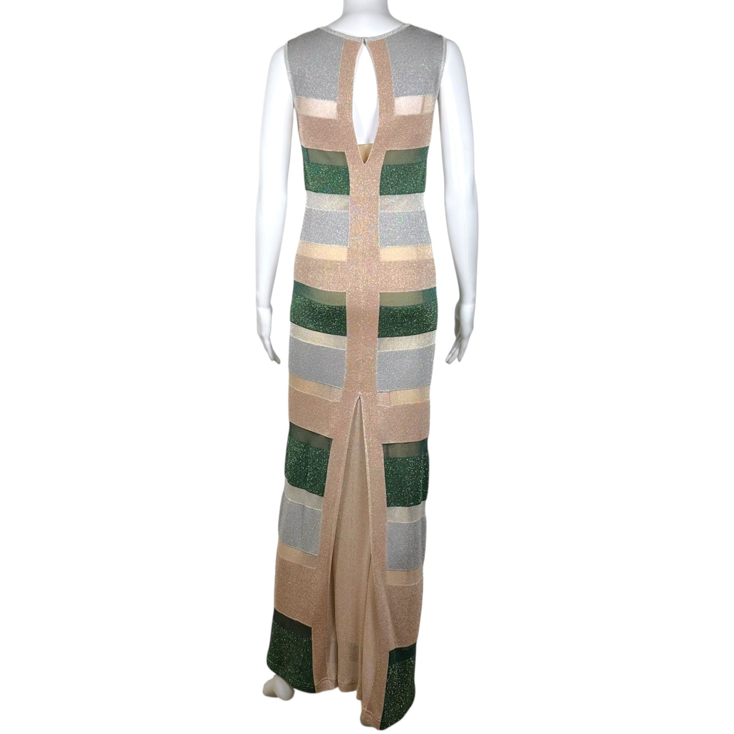 Missoni Semi-Sheer Striped Metallic Knit Maxi Dress