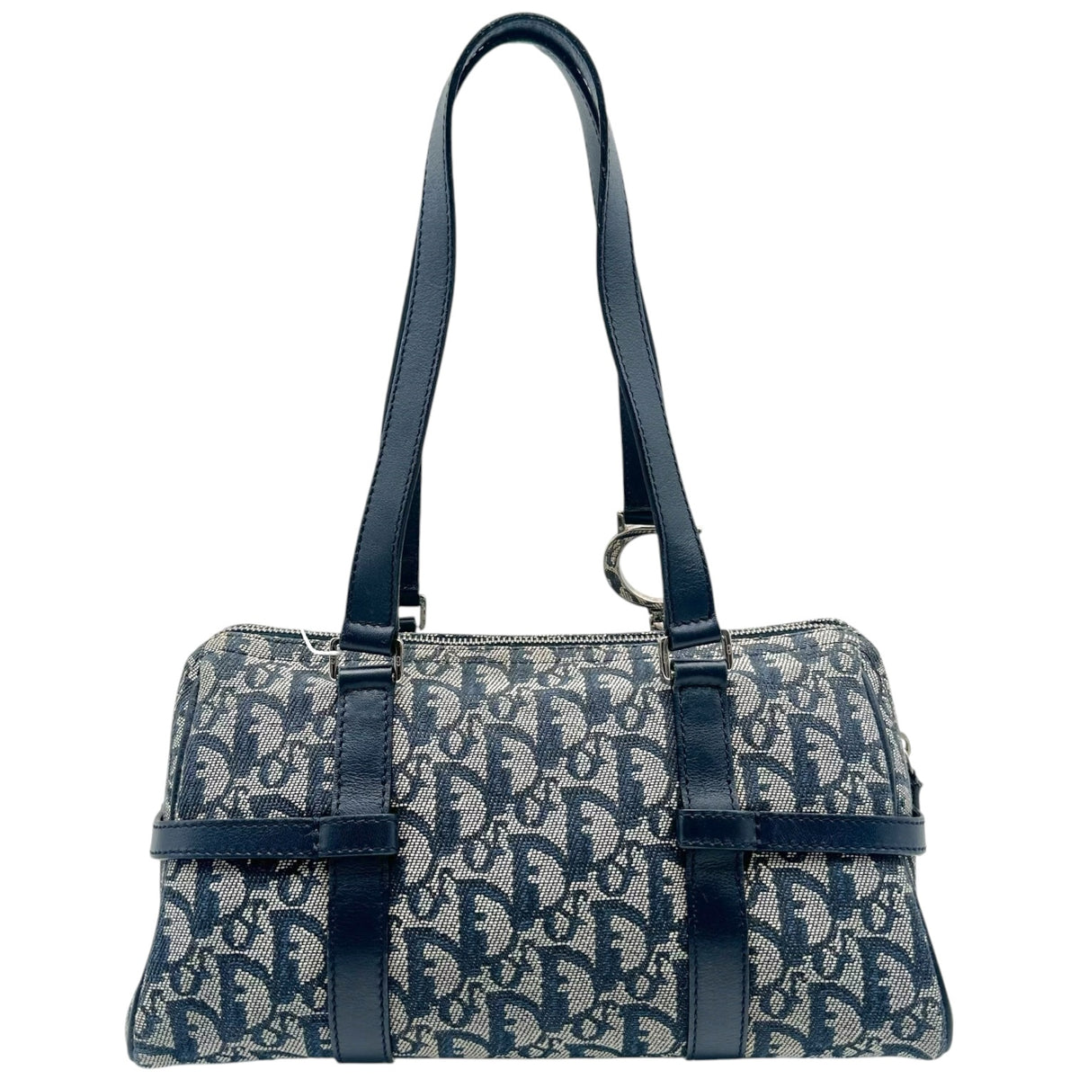Christian Dior Shoulder Bag Navy Blue Trotter Monogram