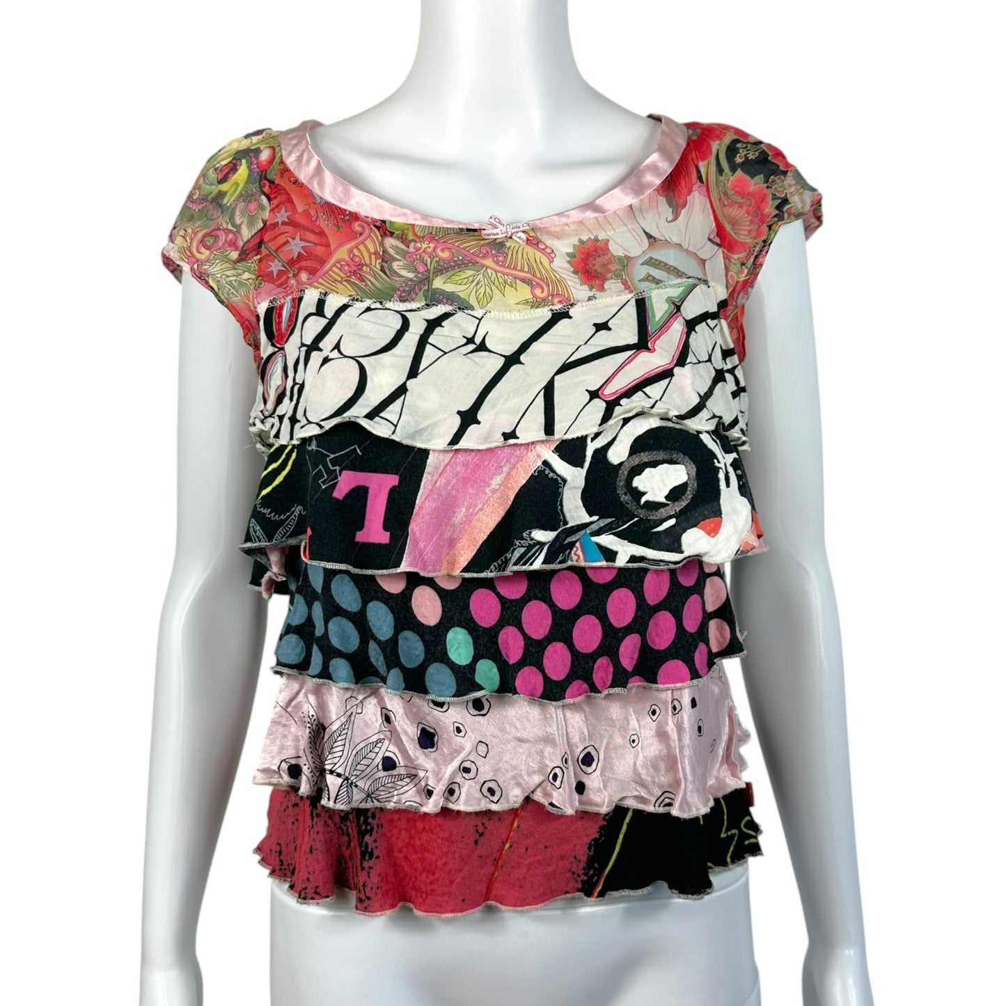 Christian Lacroix Jeans Multicolor Tiered Printed Blouse