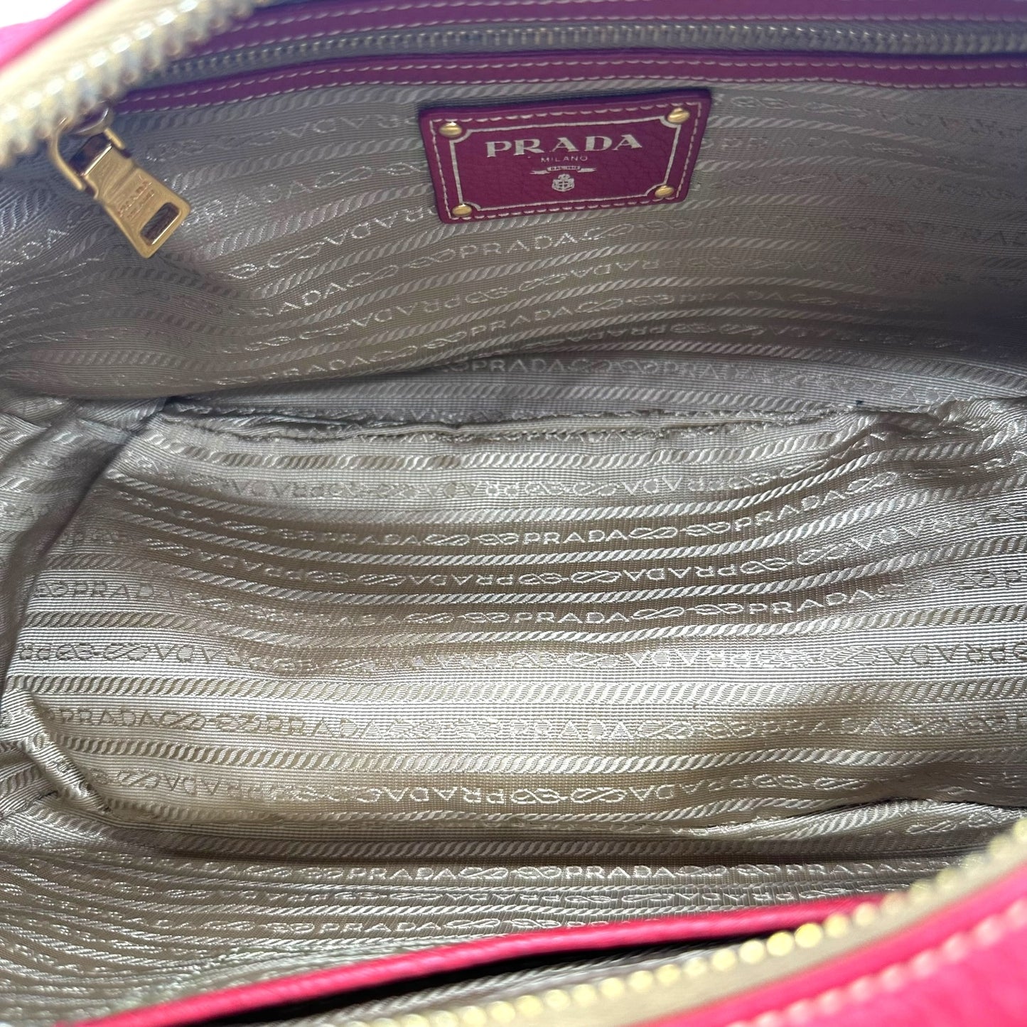 Prada Red Leather Crescent Hobo Shoulder Bag