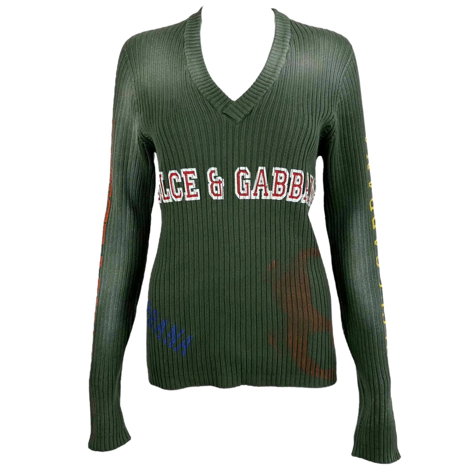 Dolce & Gabbana Gray Knit Logo Sweater - Outfit Repeater