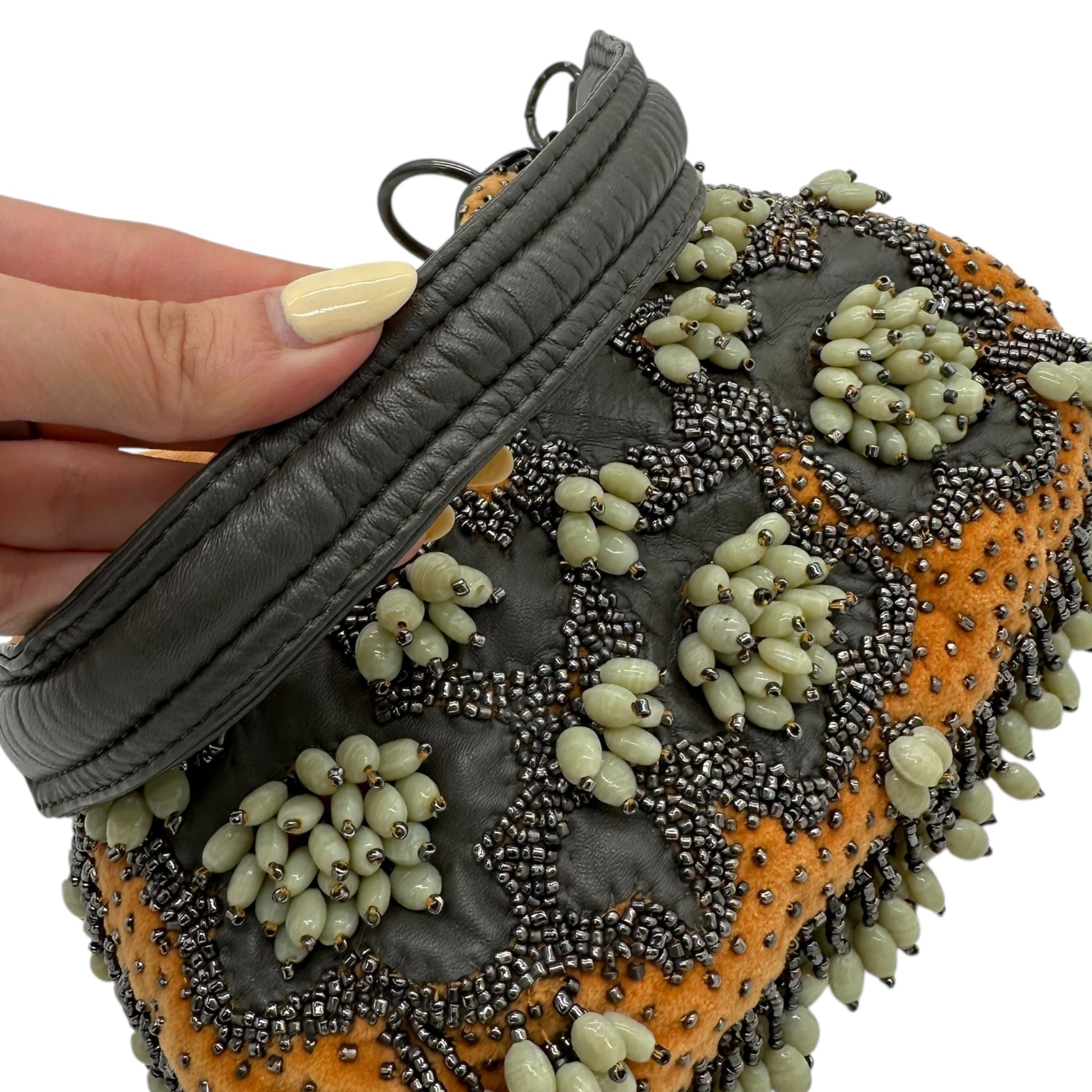 Jamin Puech Orange & Gray Beaded Fringe Shoulder Bag - Outfit Repeater