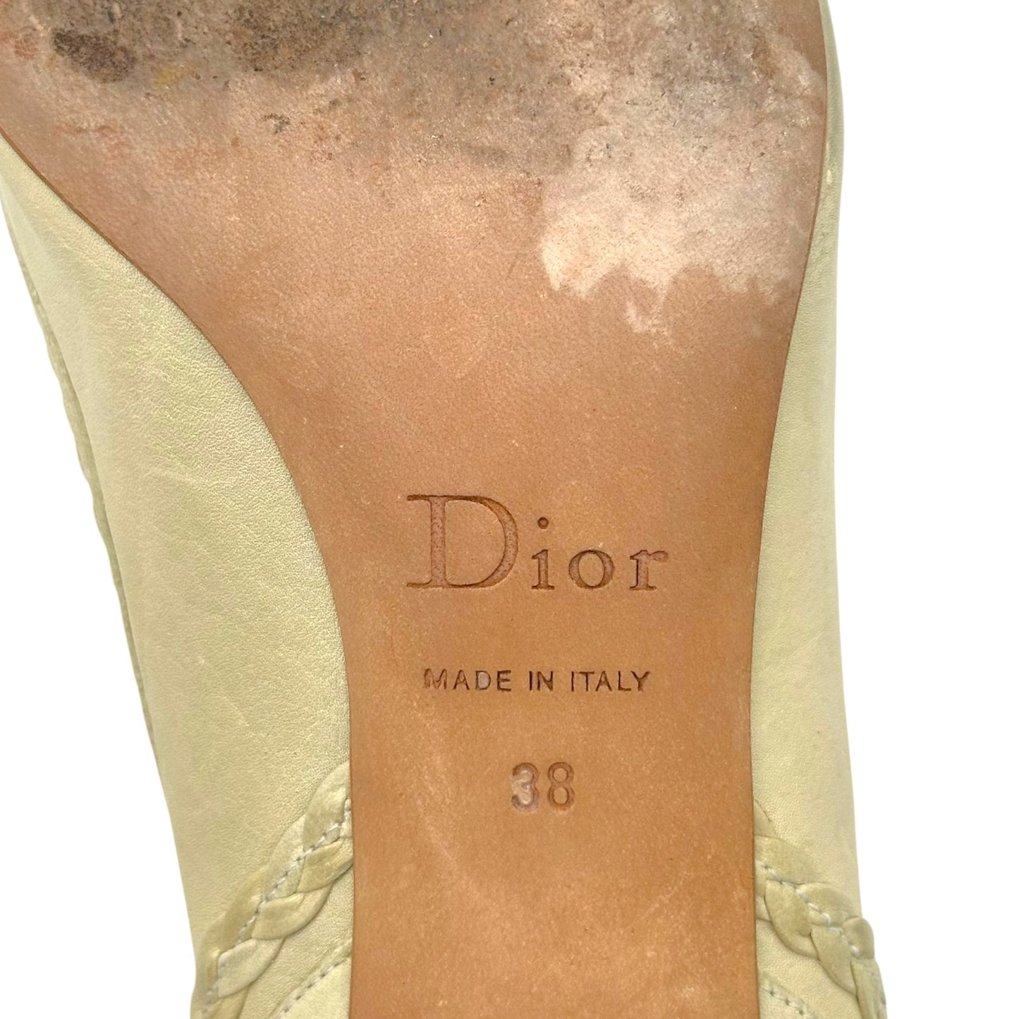 Christian Dior Dior Beige Leather & Elephant Tusk Heels - Outfit Repeater