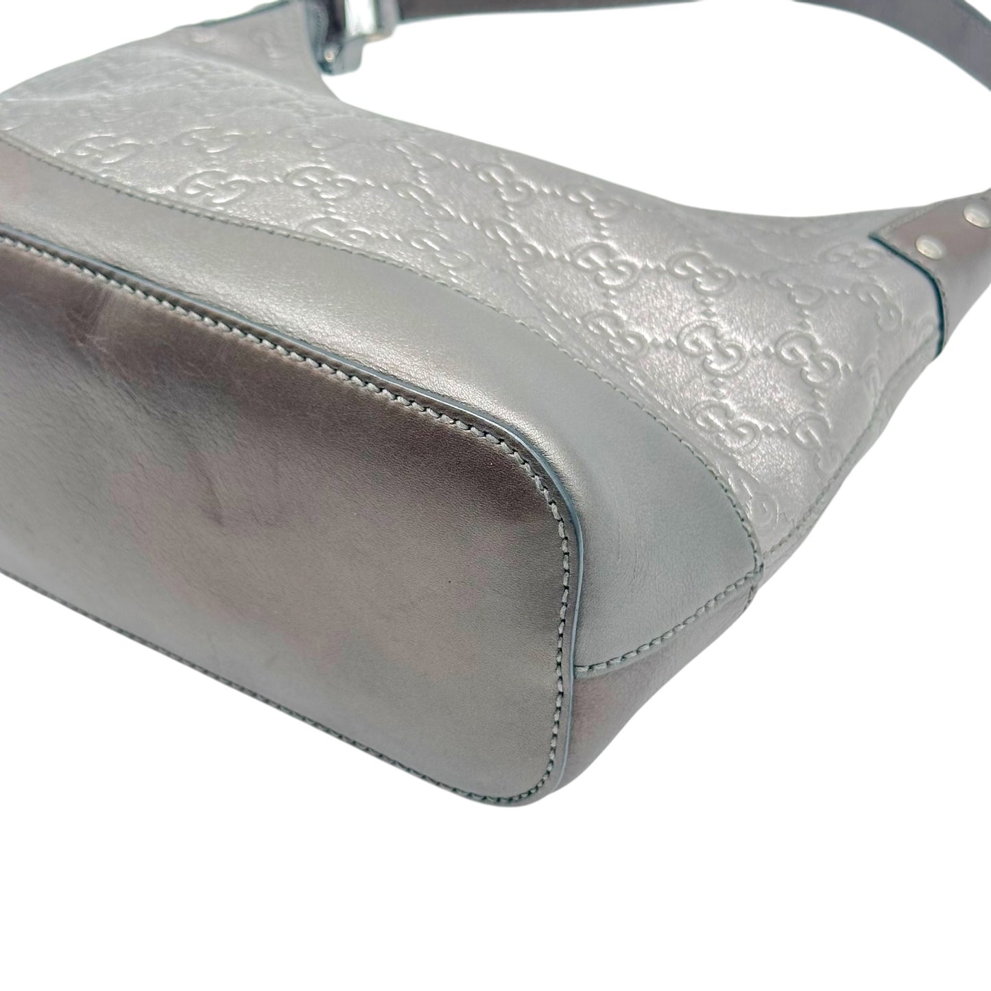 Gucci Metallic Silver Guccissima Shoulder Bag