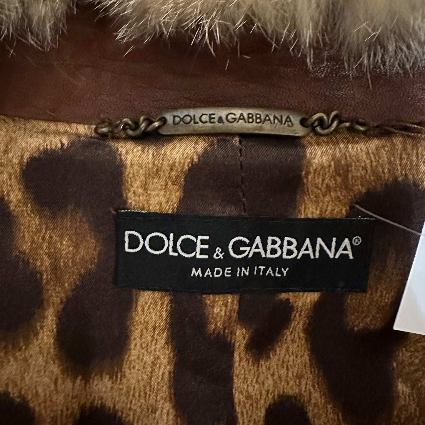 Dolce & Gabbana Brown Leather Fur Trim Jacket - Outfit Repeater