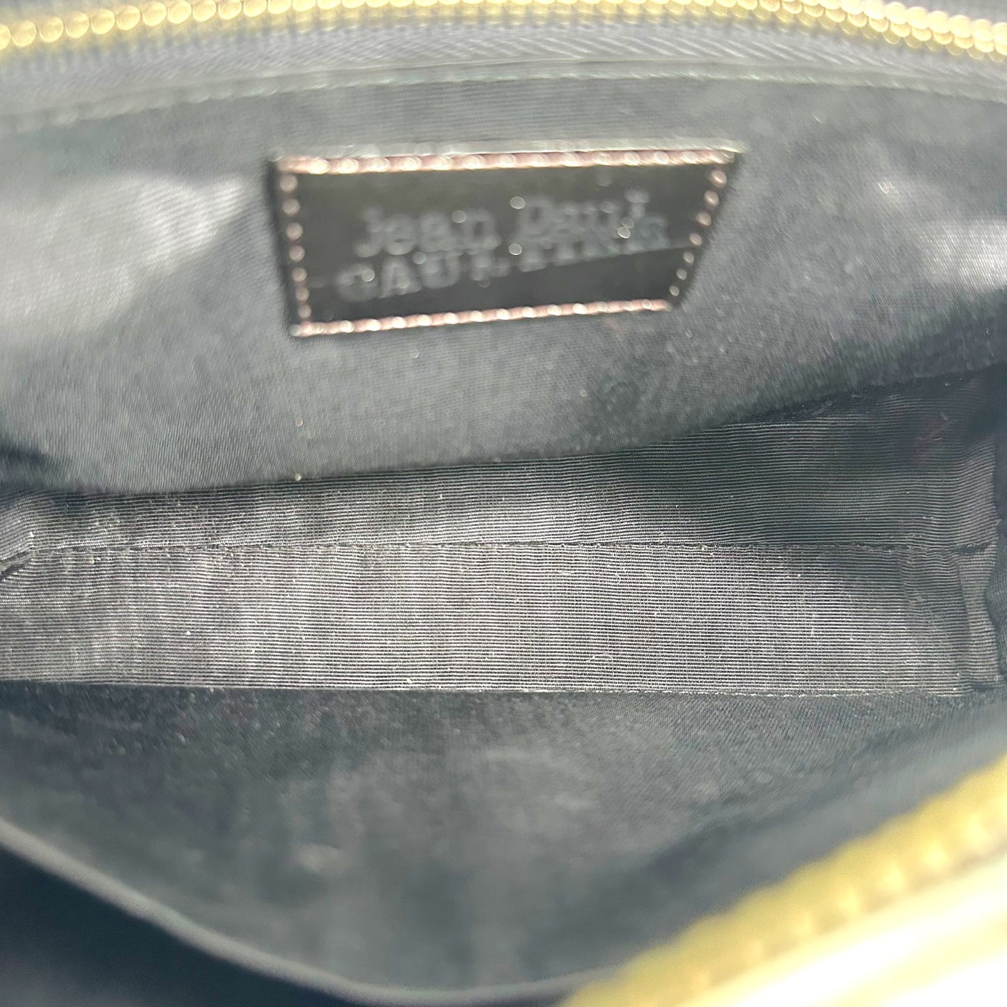 Jean Paul Gaultier Gray 'Gun' Embossed Leather Handbag