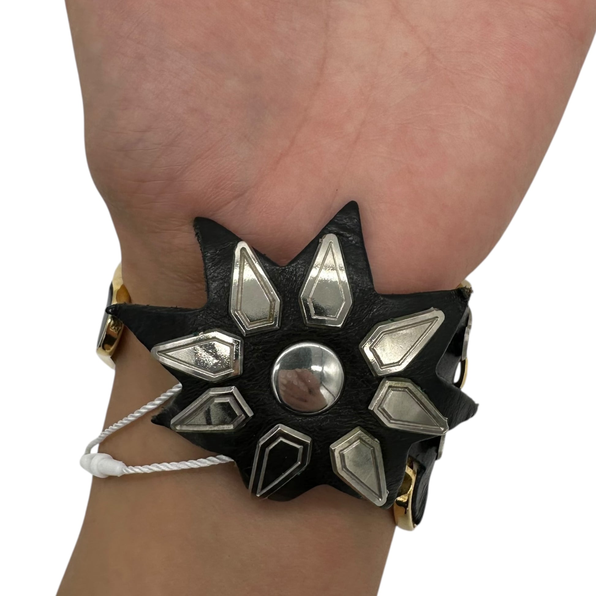Dsquared2 Leather Trim Logo Cuff Bracelet - Outfit Repeater