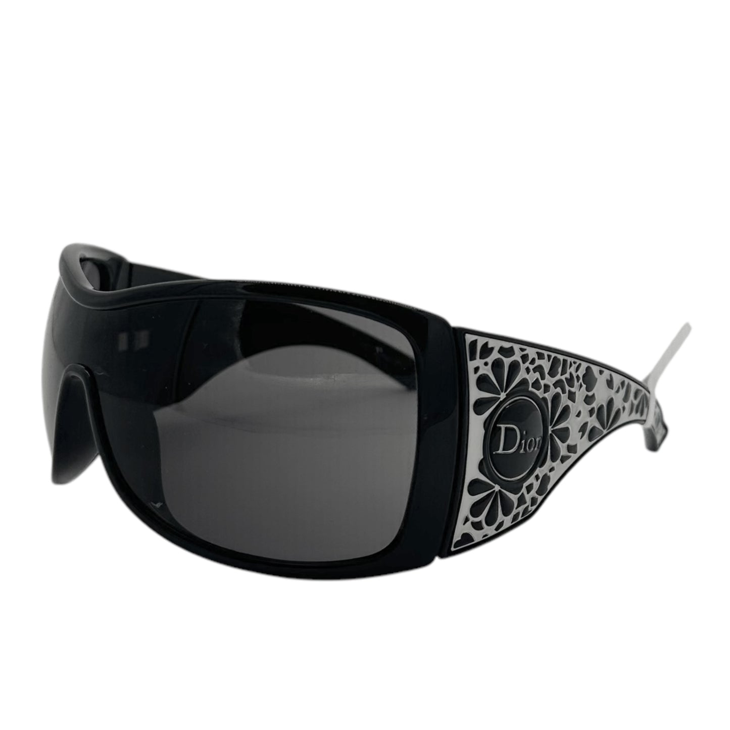 Christian Dior Cherrytree Black & Silver Shield Sunglasses - Outfit Repeater