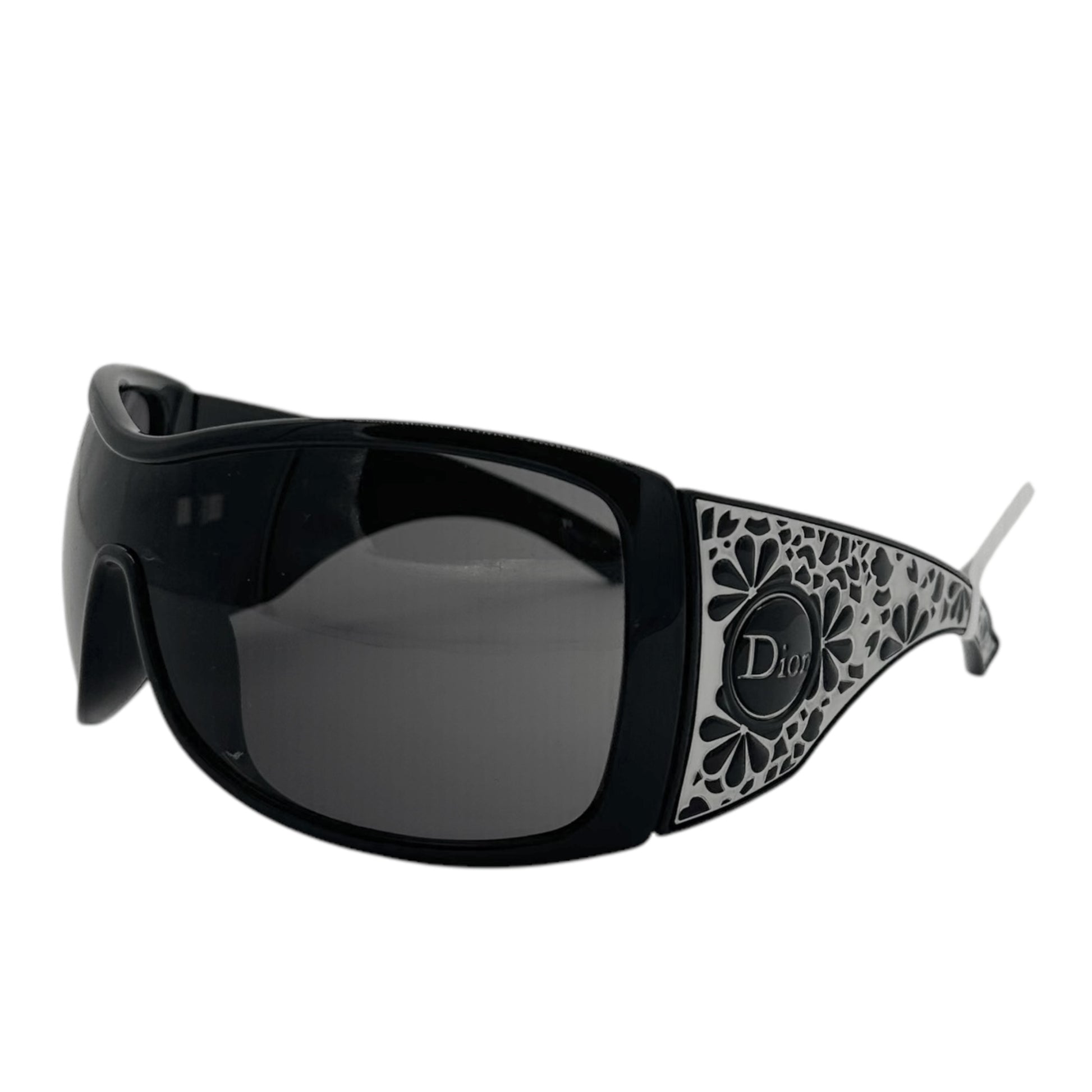 Christian Dior Cherrytree Black & Silver Shield Sunglasses - Outfit Repeater