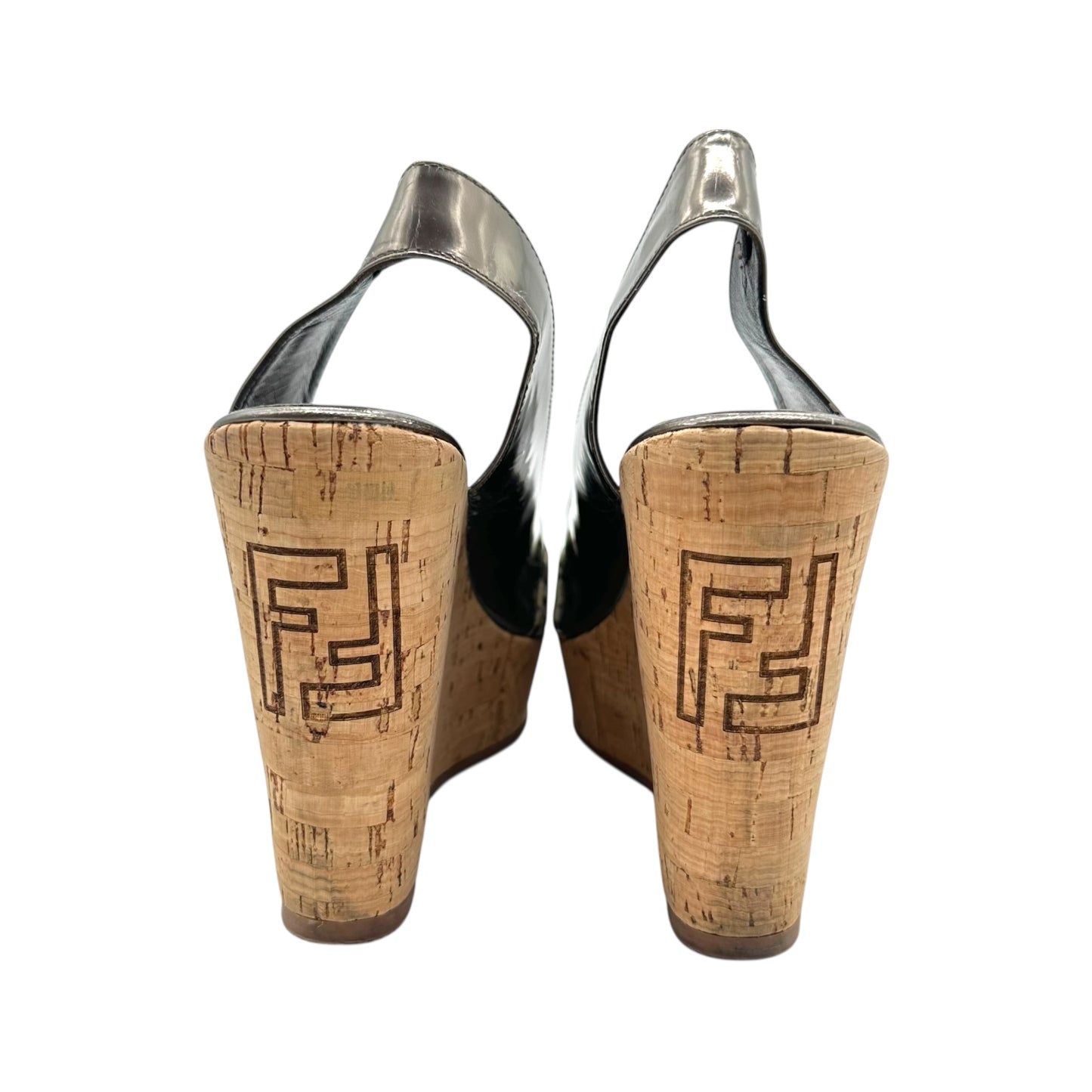 Fendi Zucchino Monogram Wedge Sandals
